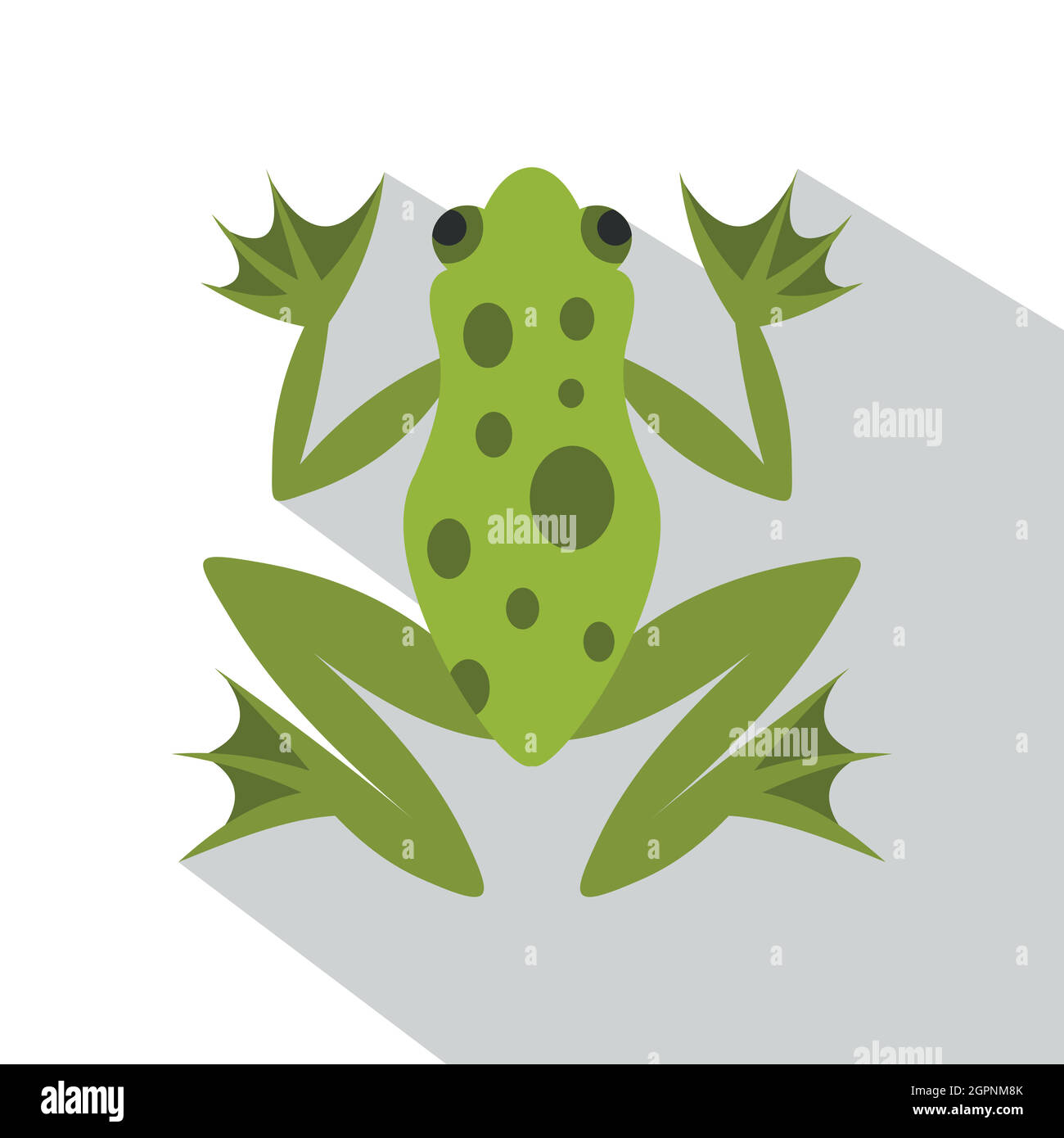 Frog icon, flat style Stock Vector