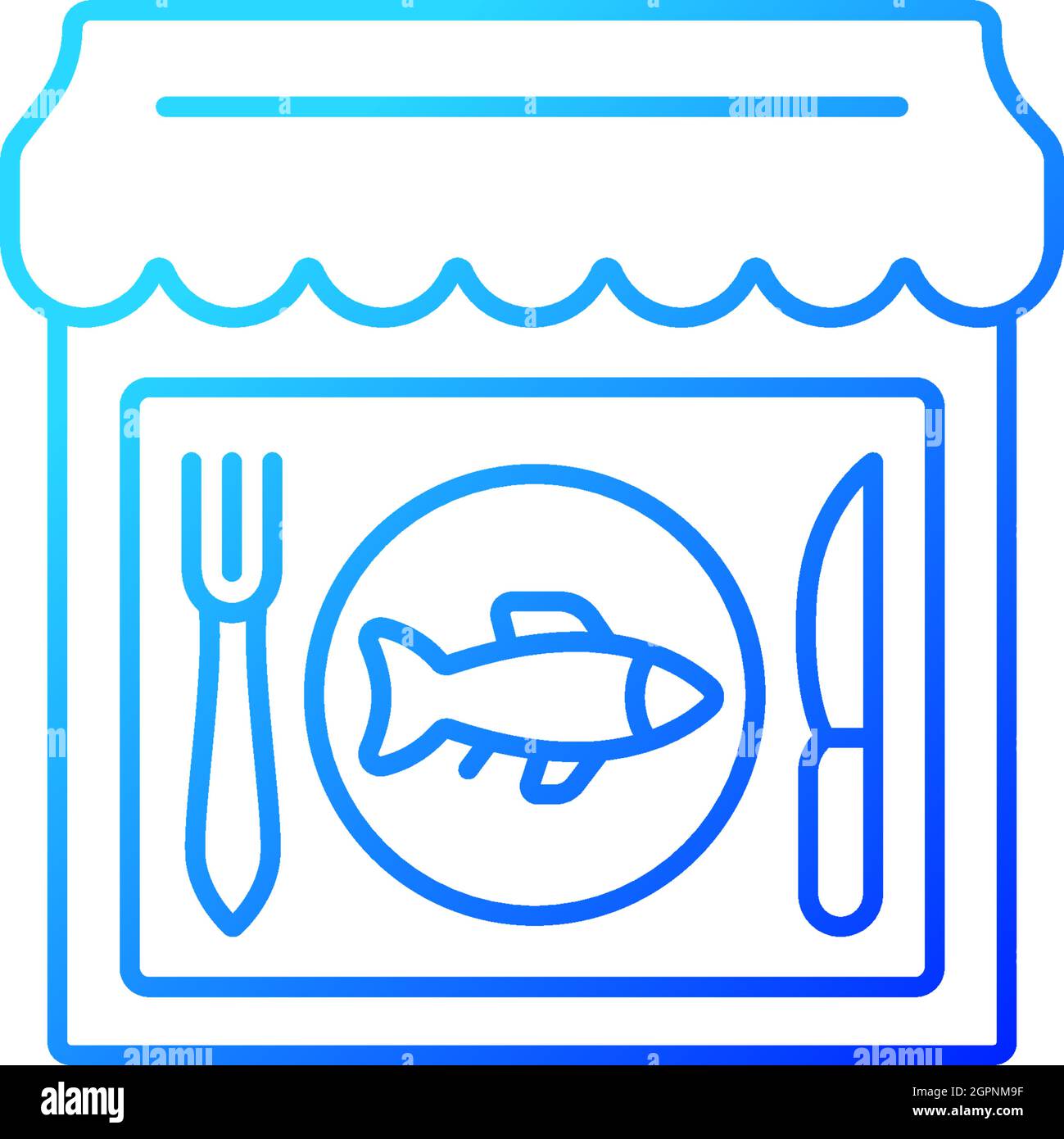 Seafood restaurant gradient linear vector icon Stock Vector Image & Art ...