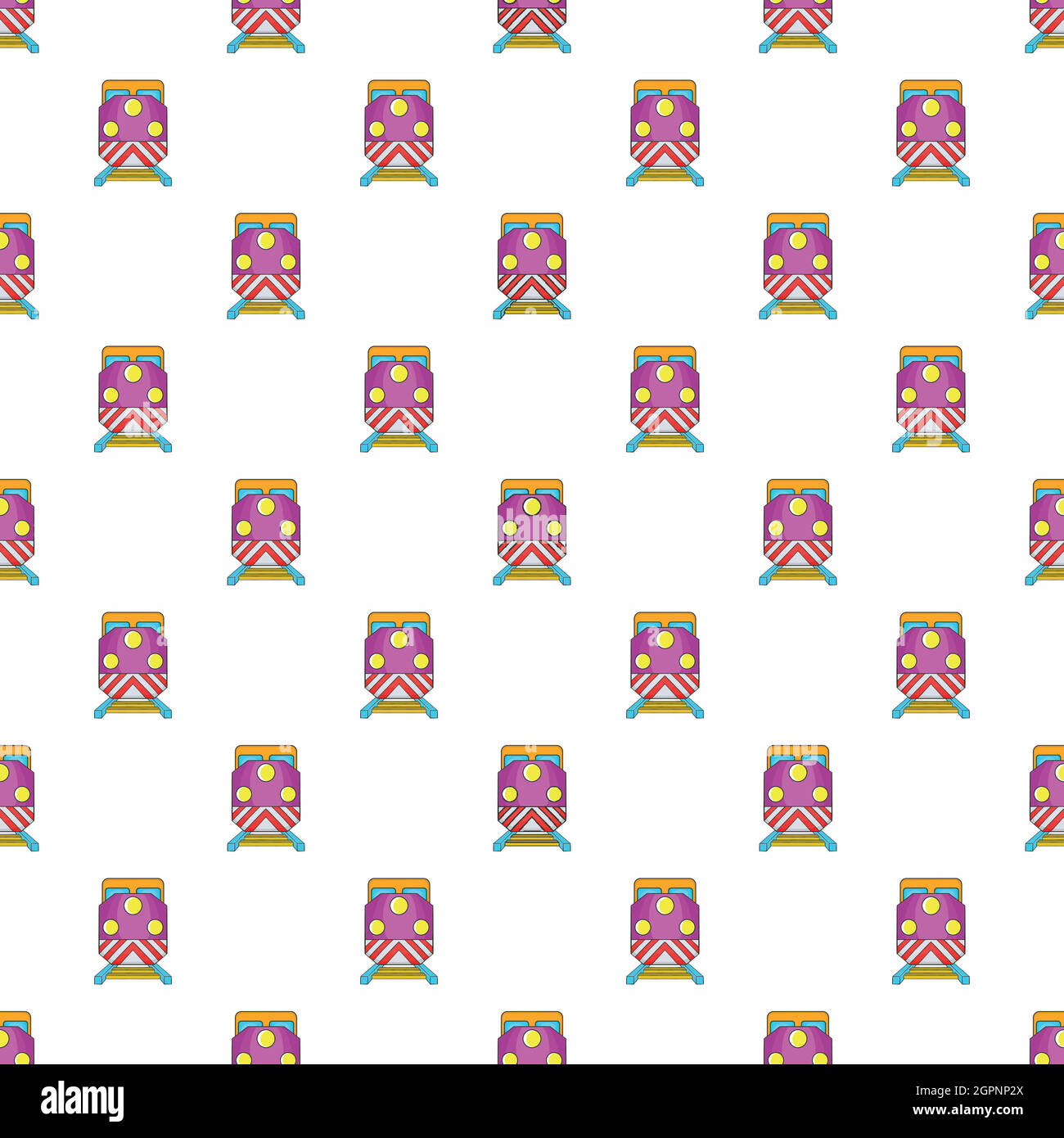 Train pattern, cartoon style Stock Vector