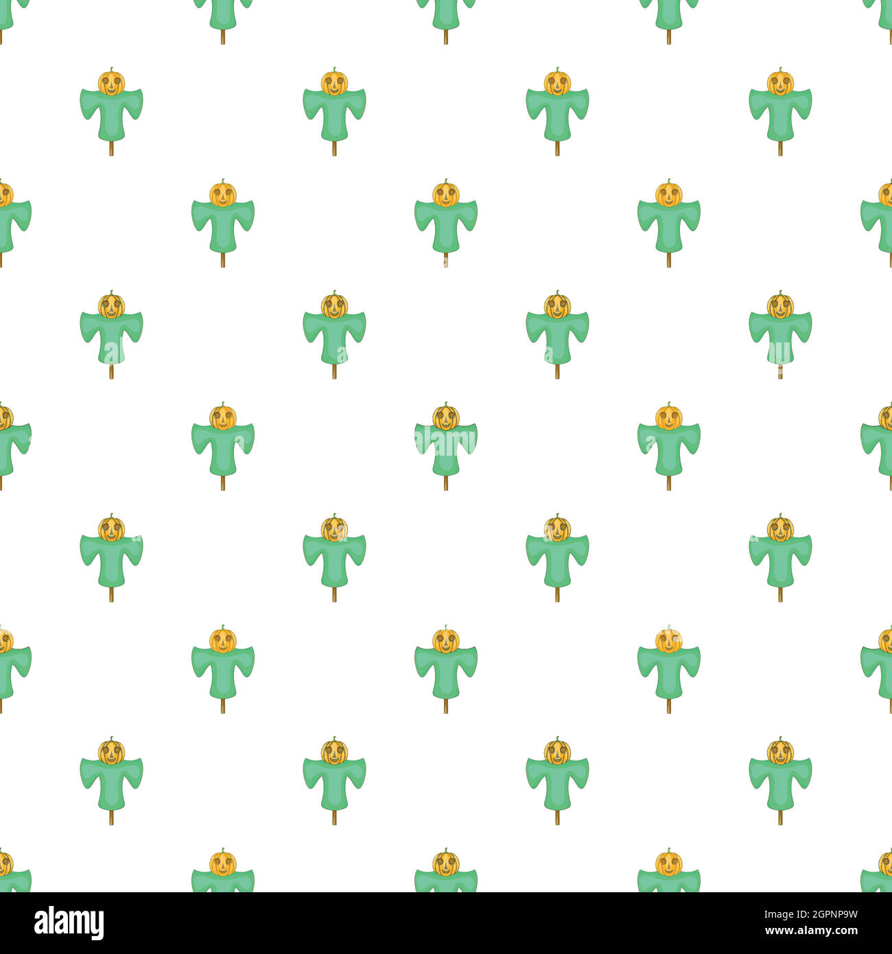 Scarecrow pattern, cartoon style Stock Vector