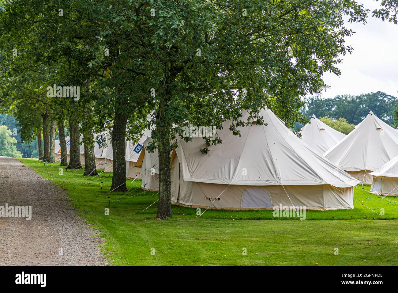 Festival in glamping tents Brahetrolleborg Castle Skov and Landbrug near Faaborg-Midtfyn, Denmark. The audience has been invited by three big Danish Companies. The had no access to the three closed