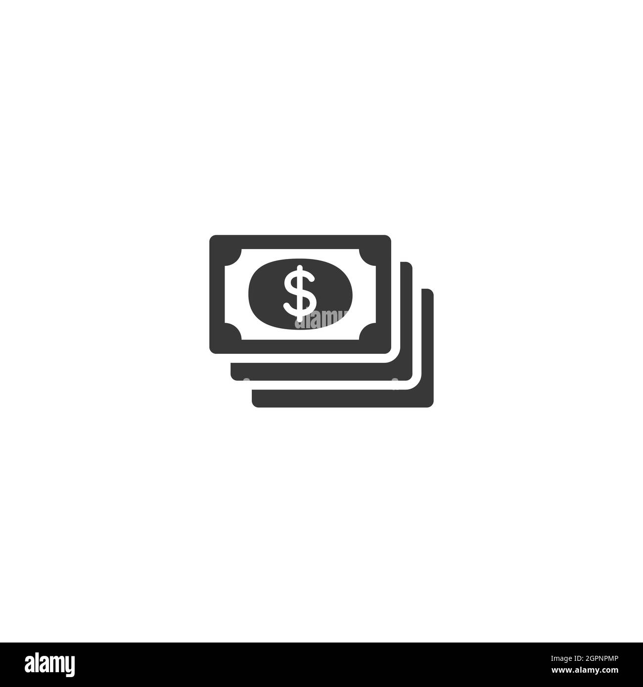 Dollar bills. Cash money. Isolated icon. Commerce glyph vector illustration Stock Vector