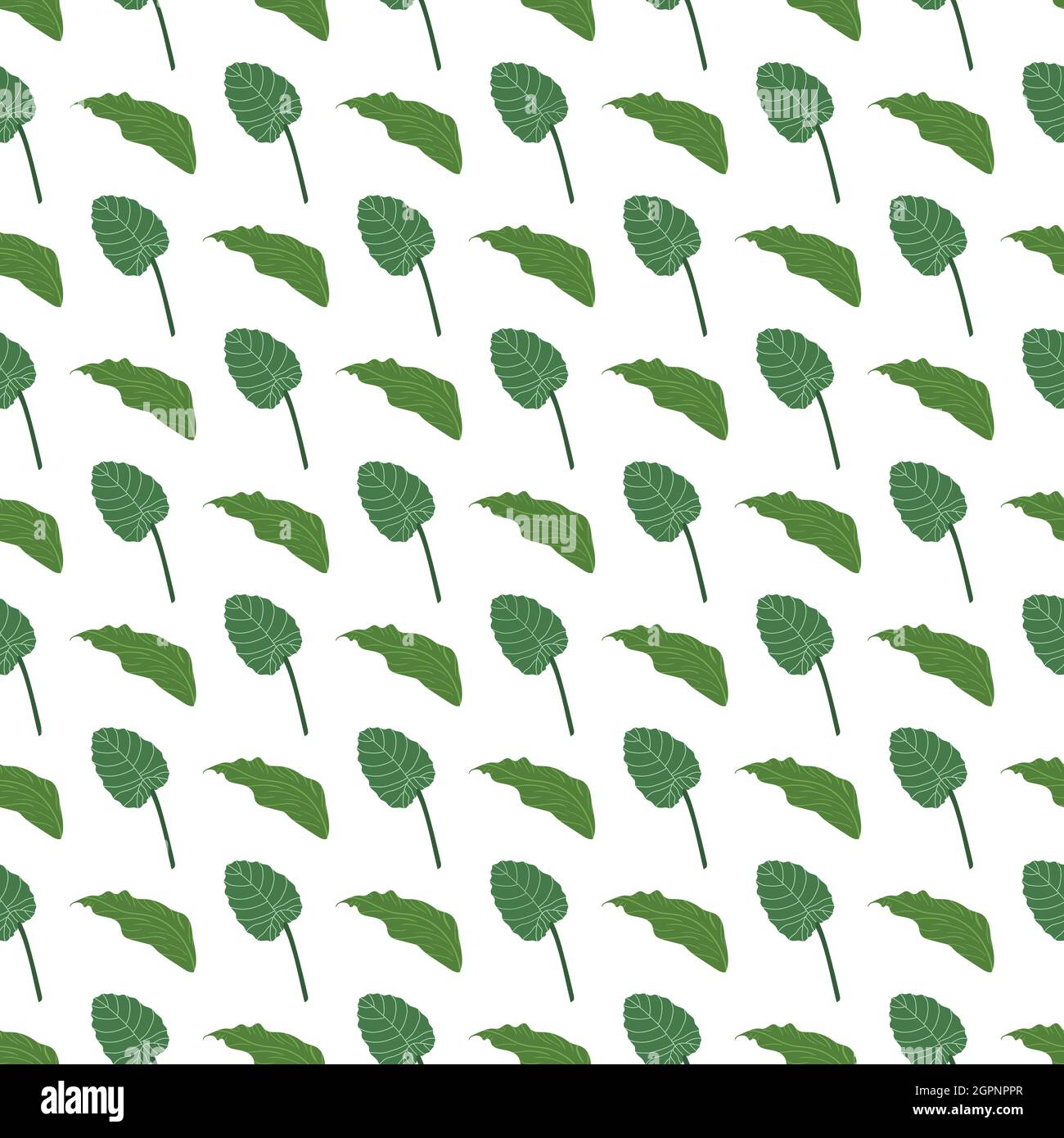 Tropical leaves and flowers seamless pattern. Botanical texture with green leaves on stem and without. Cute baby print for fabric and textile. Stock Vector