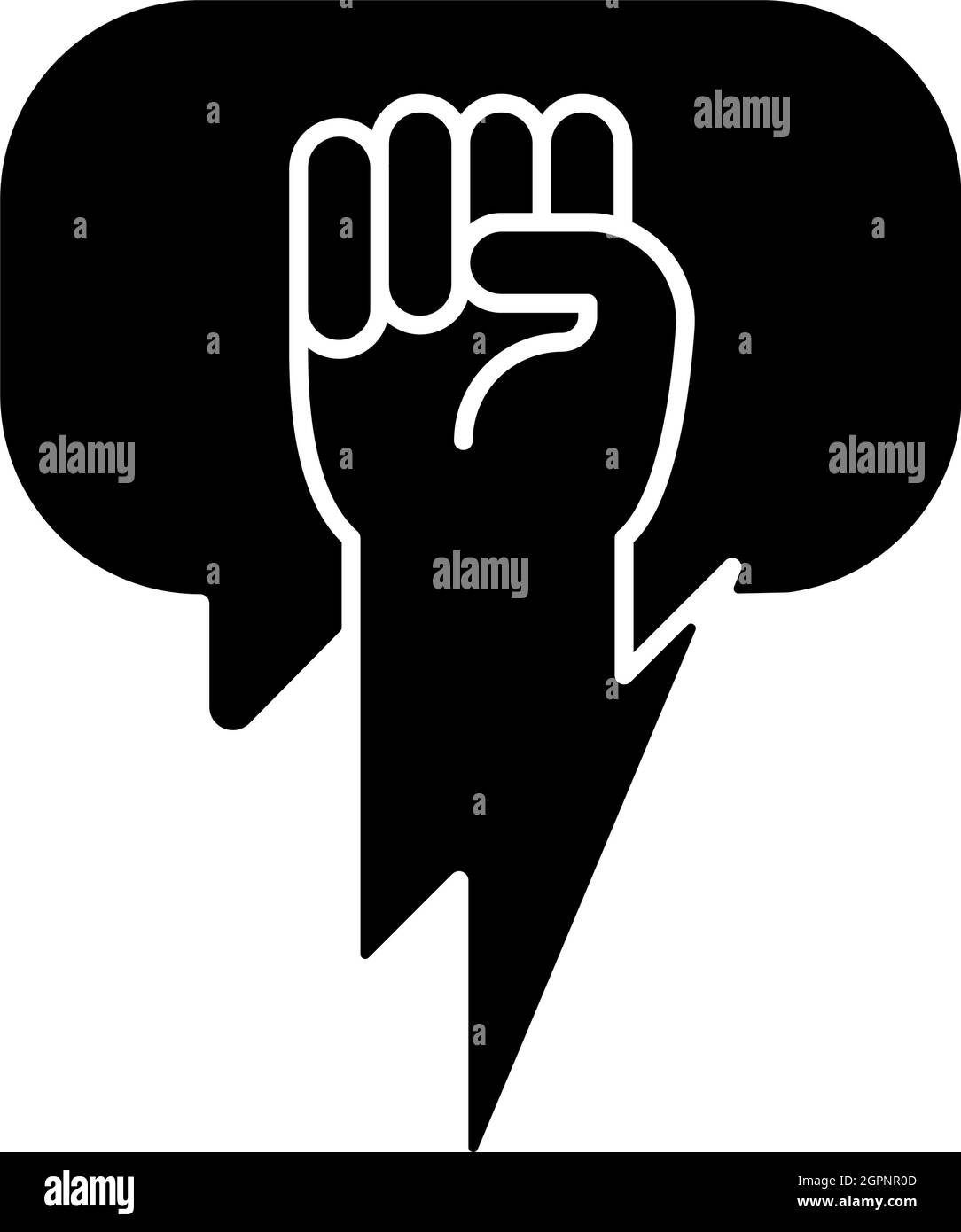 Using strong arguments black glyph icon Stock Vector