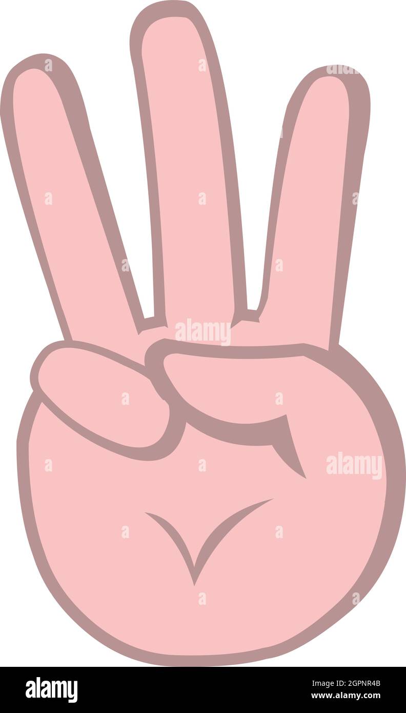 Vector illustration of a cartoon hand counting to three Stock Vector