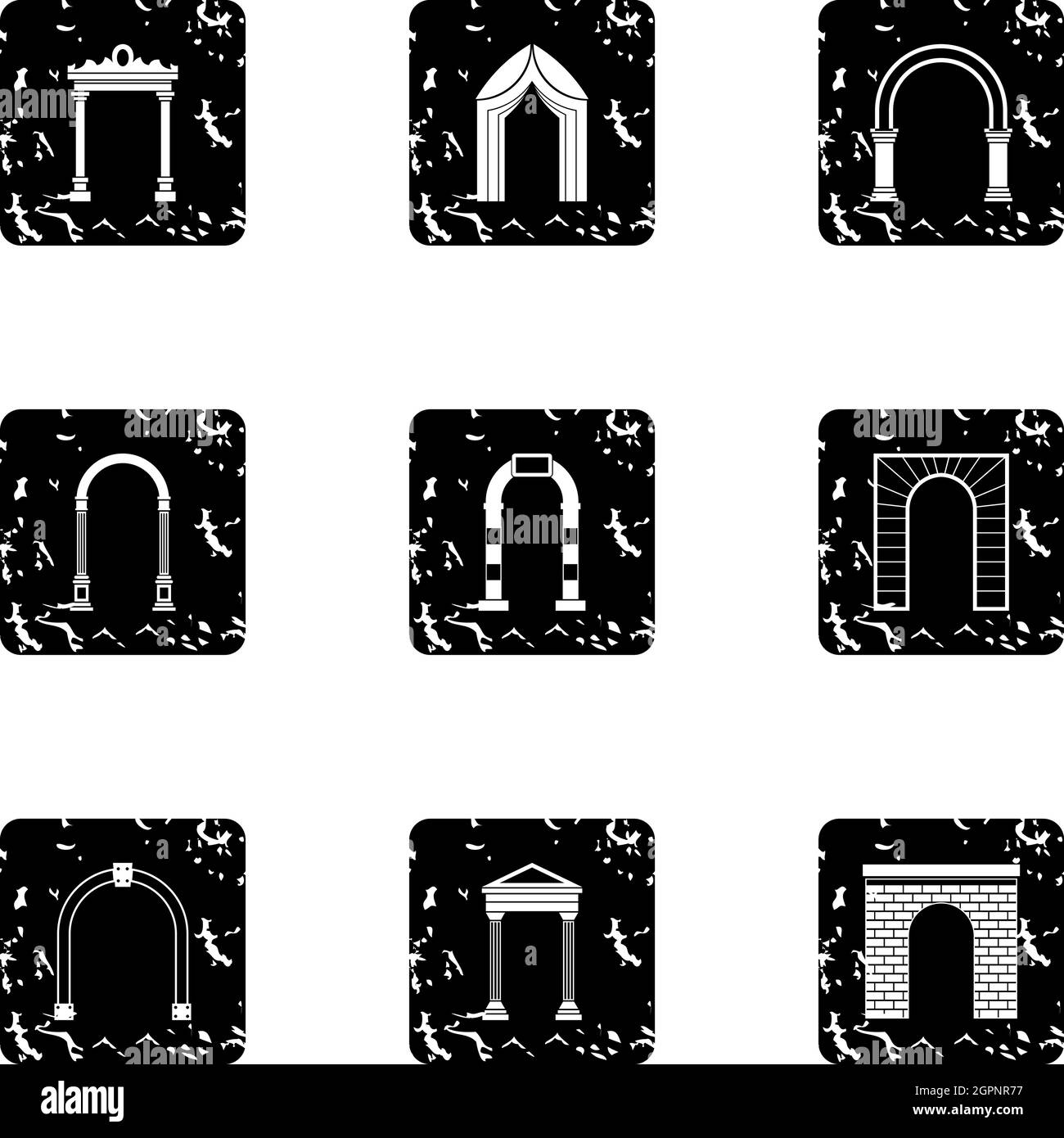 Types of arches icons set, grunge style Stock Vector Image & Art - Alamy