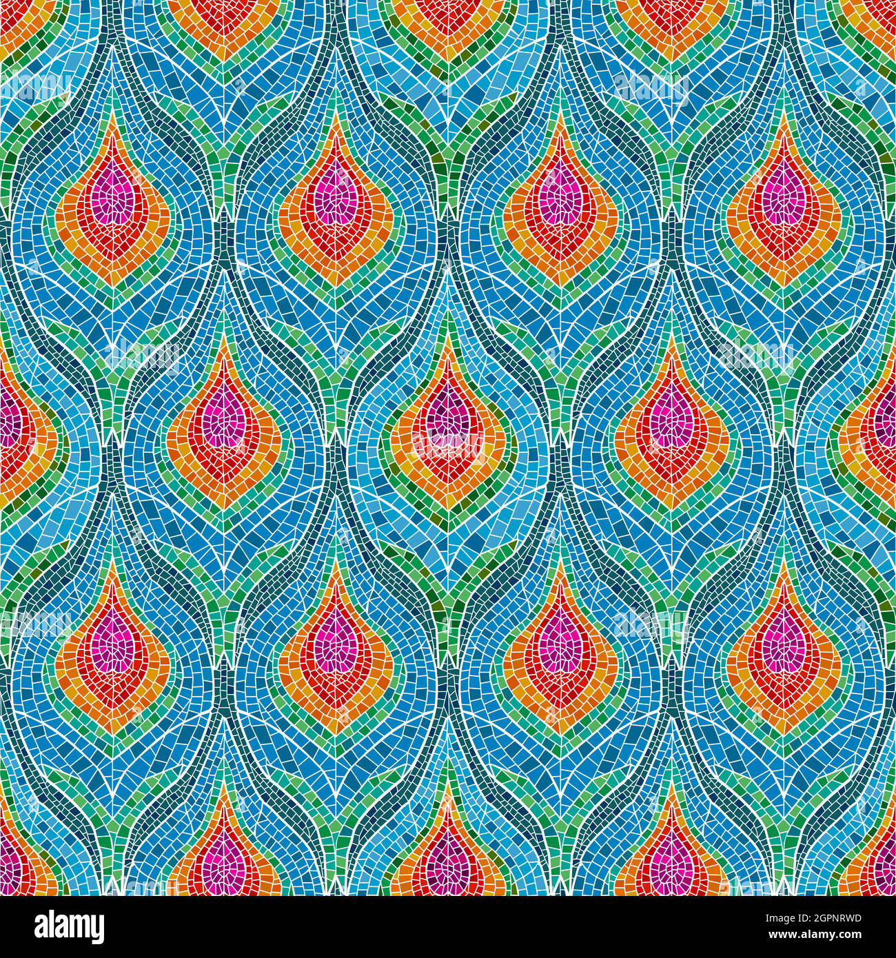 Mosaic feather pattern Stock Vector