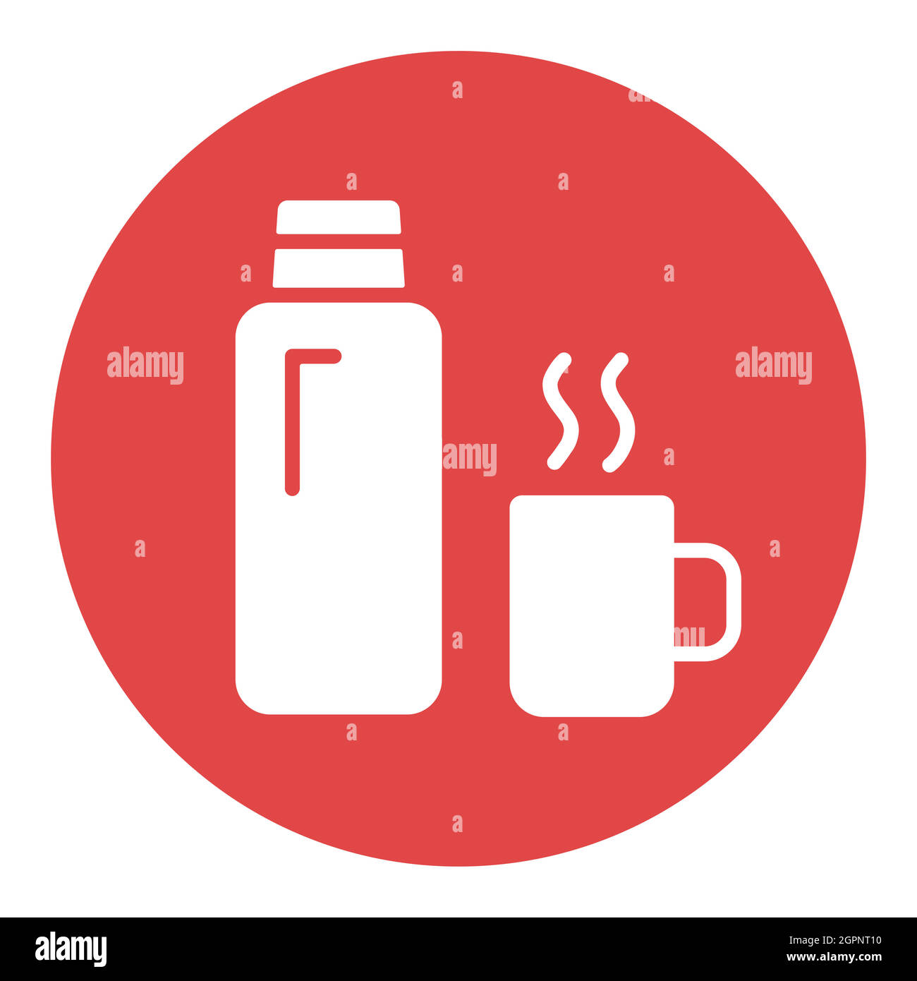 Thermos bottle vector flat white glyph icon. Camping sign Stock Vector