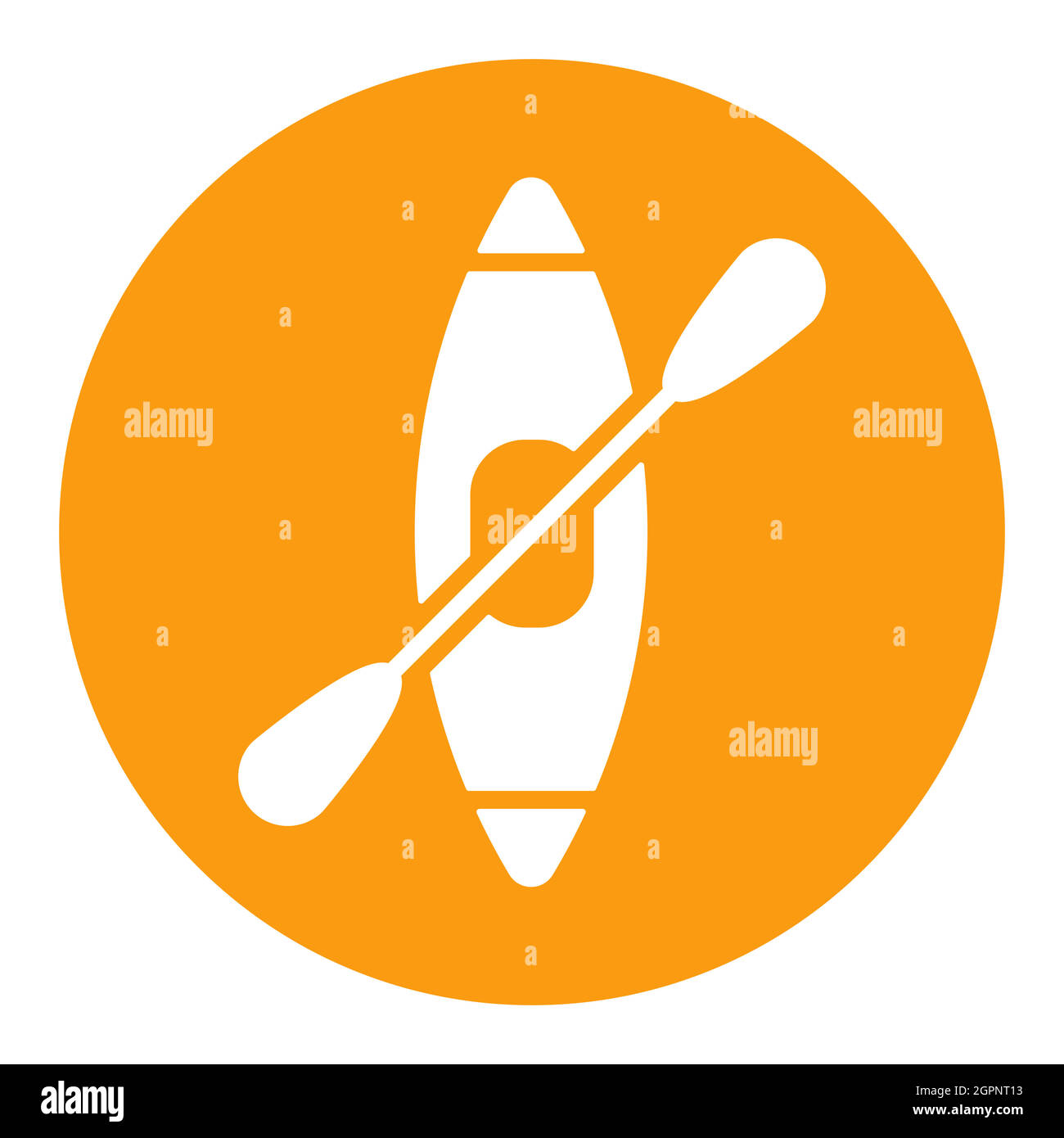 Kayak with paddle vector white glyph icon. Camping sign Stock Vector ...