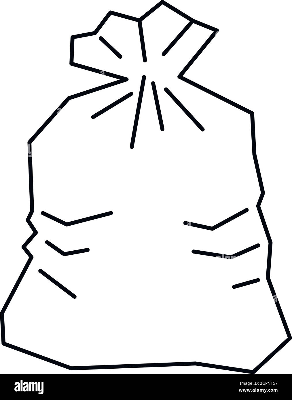 Trash bag outline vector icon. Thin line black trash bag icon flat vector simple element illustration from editable cleaning concept isolated on whit Stock Vector Image Art Alamy