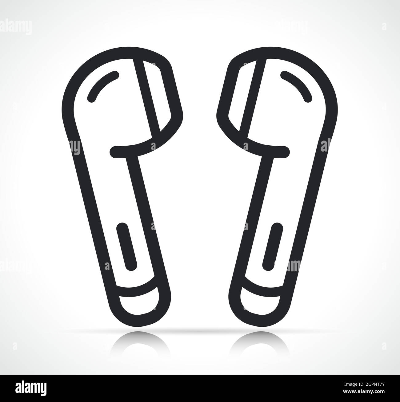 earphones icon isolated  line design Stock Vector