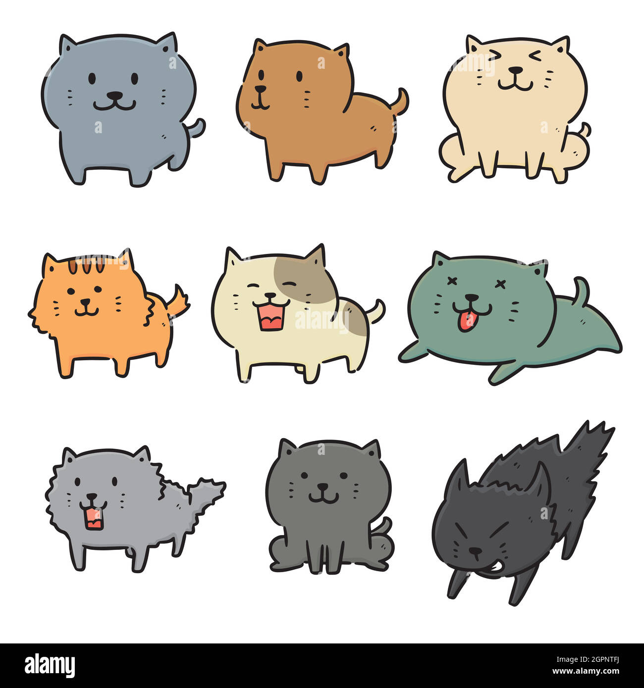 vector set of cats Stock Vector