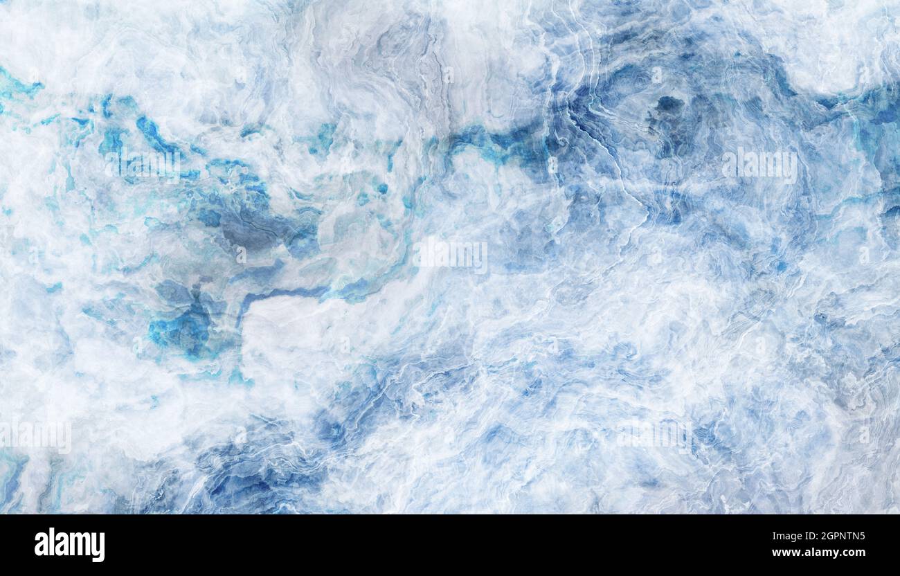 Blue marble pattern with white veins. 2d illustration. Abstract texture ...