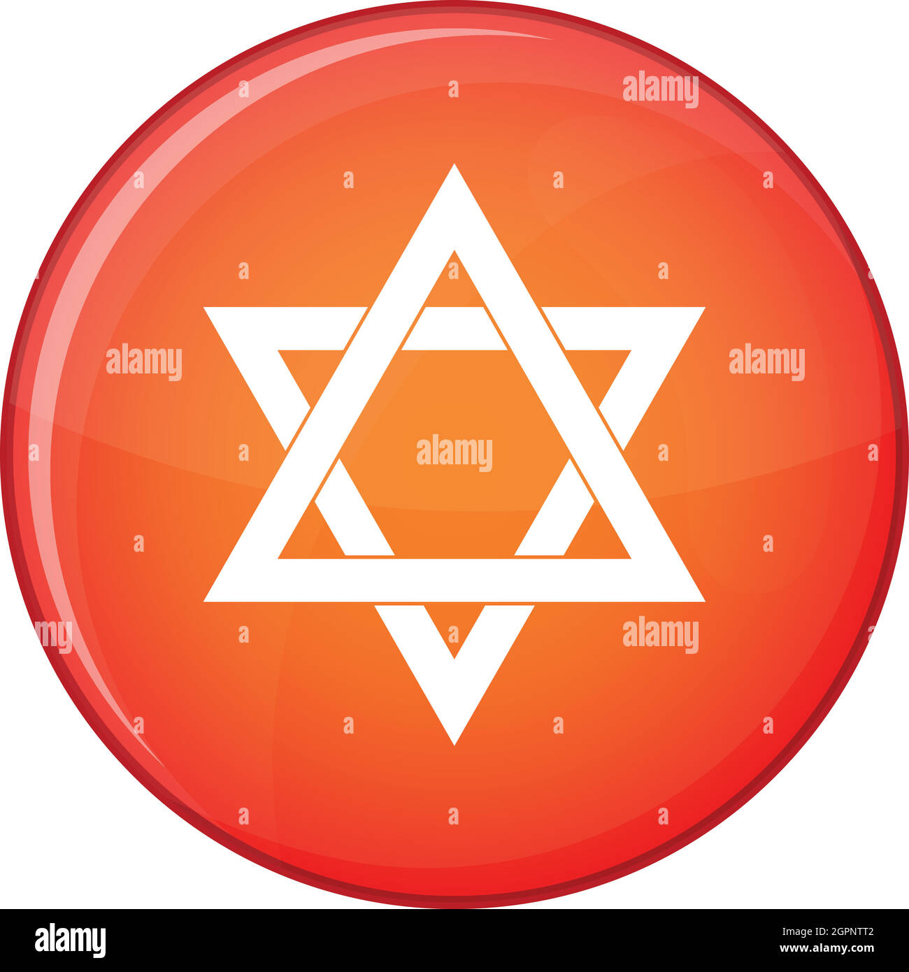 Star of David icon, flat style Stock Vector
