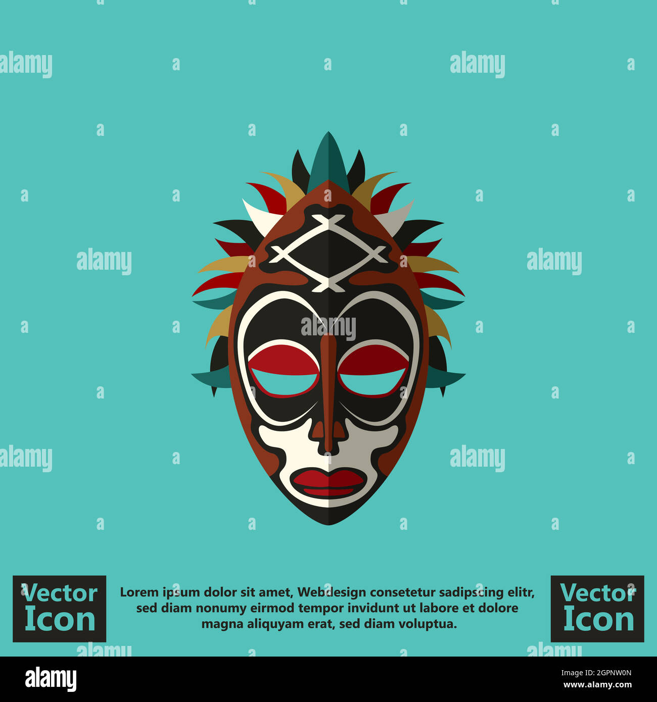 Flat style tribal mask Stock Vector Image & Art Alamy