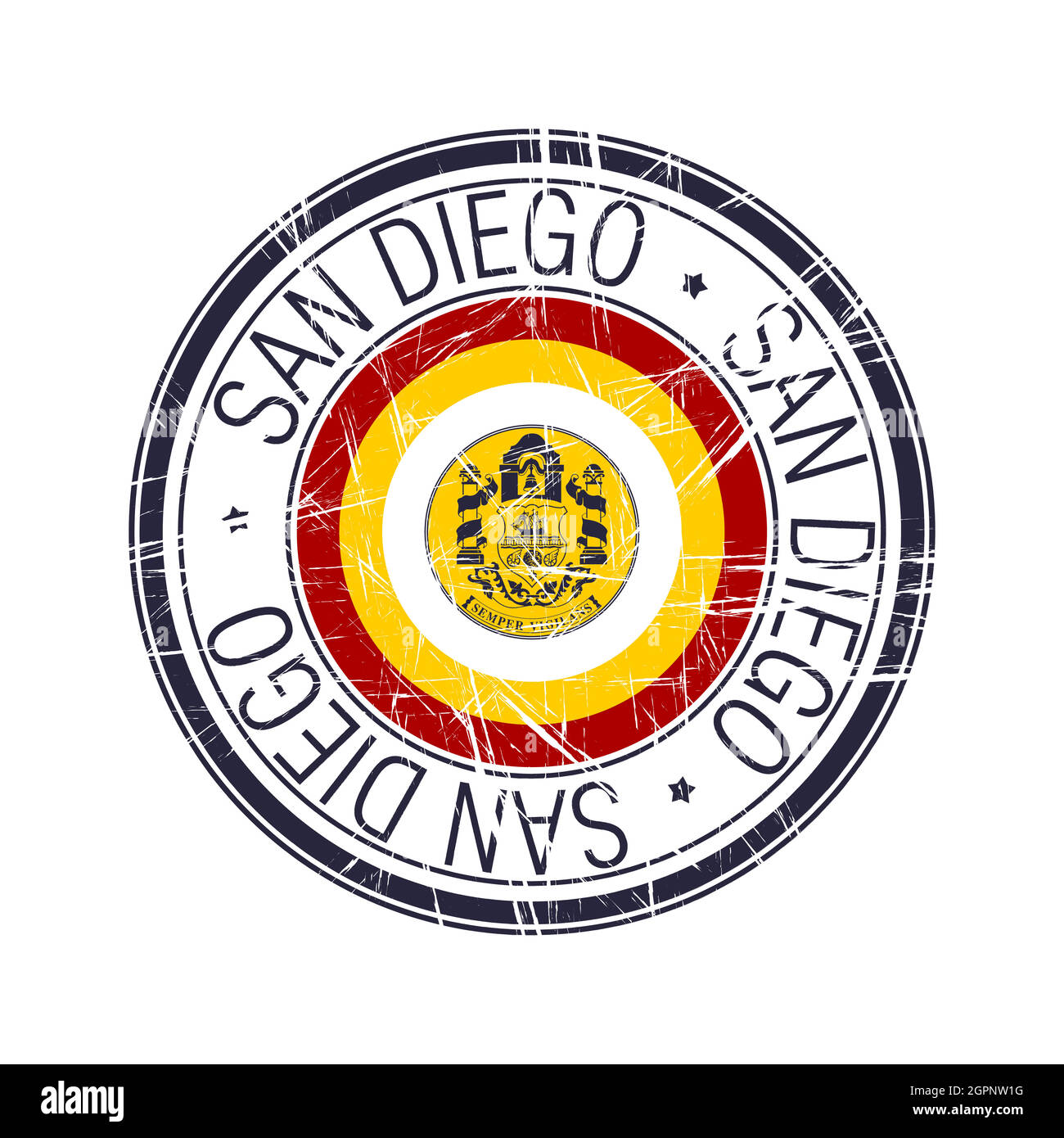 City of San Diego, California vector stamp Stock Vector