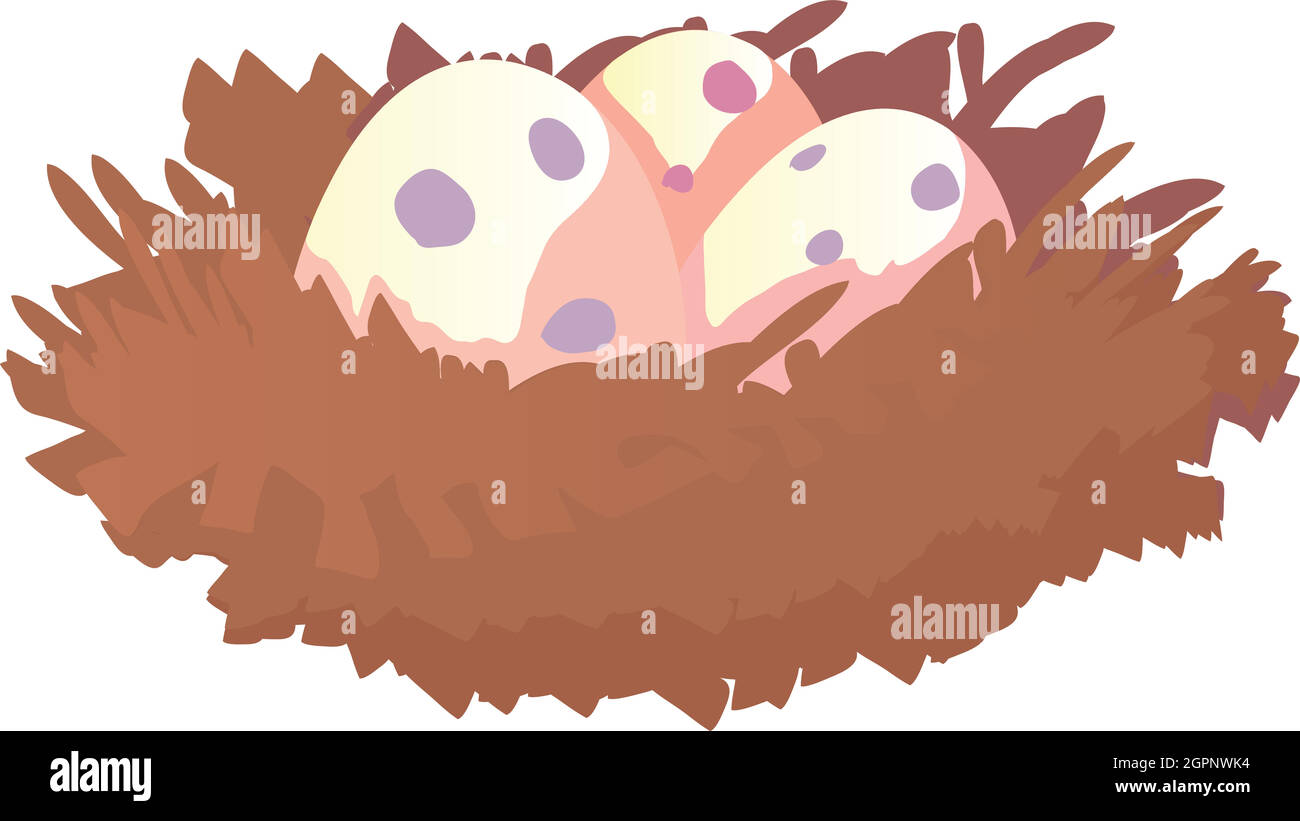 Nest with eggs icon, cartoon style Stock Vector Image & Art - Alamy