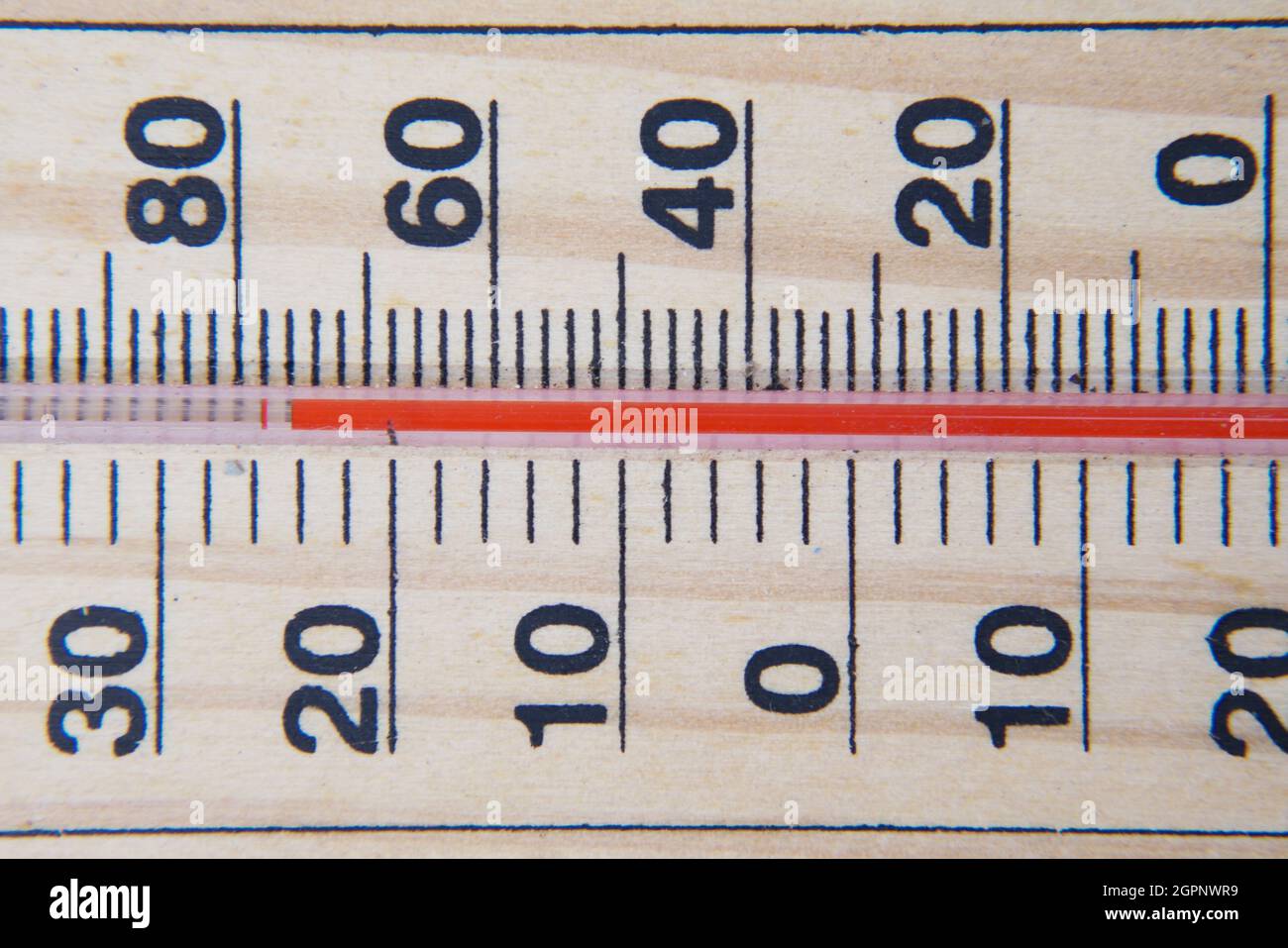 Close up of Temperature measurement tools on table. Stock Photo