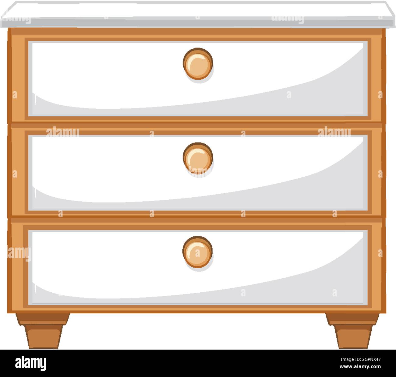 Three drawer cabinet for interior design illustration Stock Vector ...
