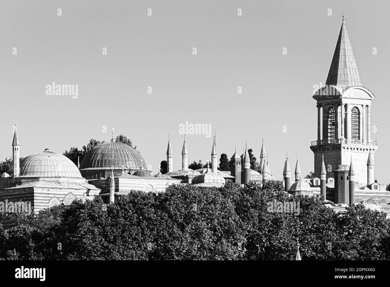 Istanbul, Turkey; May 26th 2013: Roofs, domes and minarets of Topkapi Palace. Stock Photo