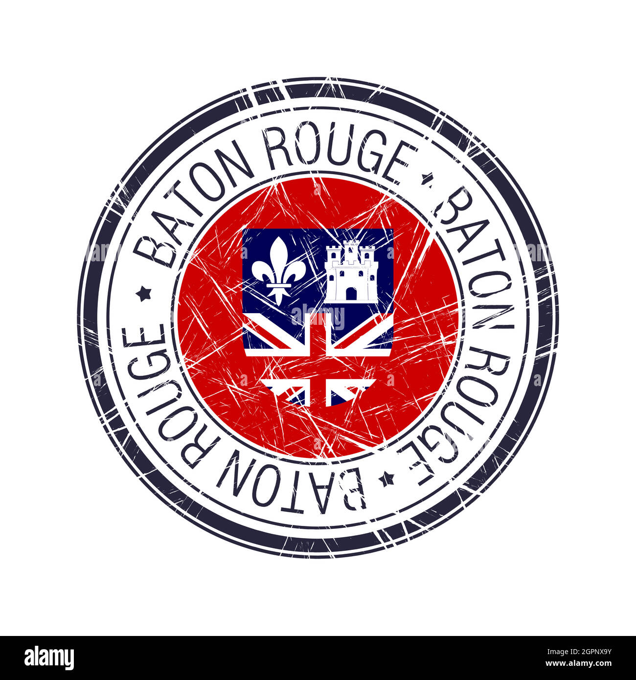 Retro New Orleans Louisiana City Flag // Vintage NOLA Grunge Emblem
