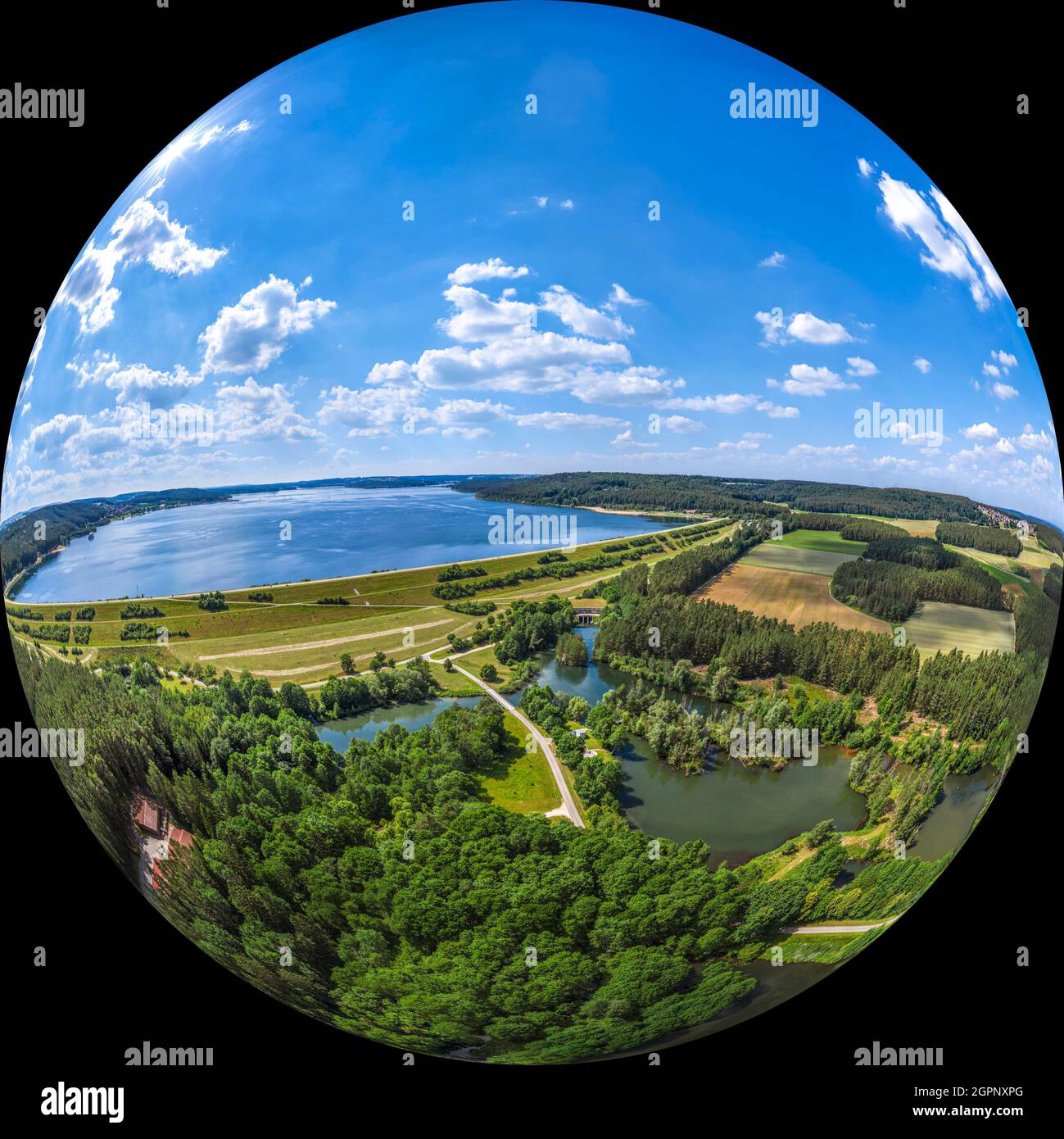  Impressive view to the region around the Brombachsee dam Stock Photo 