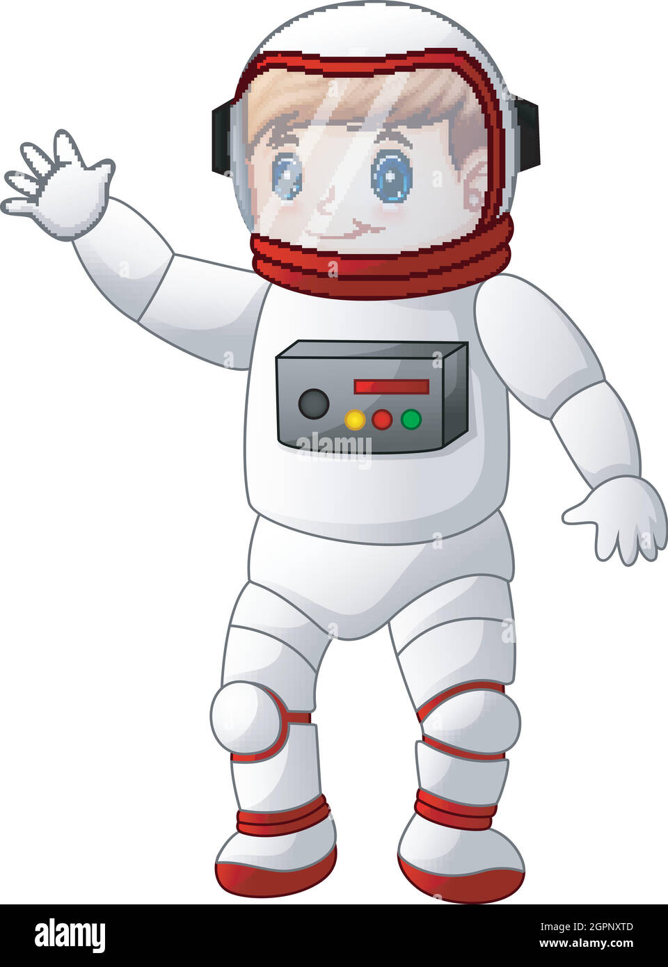 Cartoon boy wearing astronaut costume Stock Vector