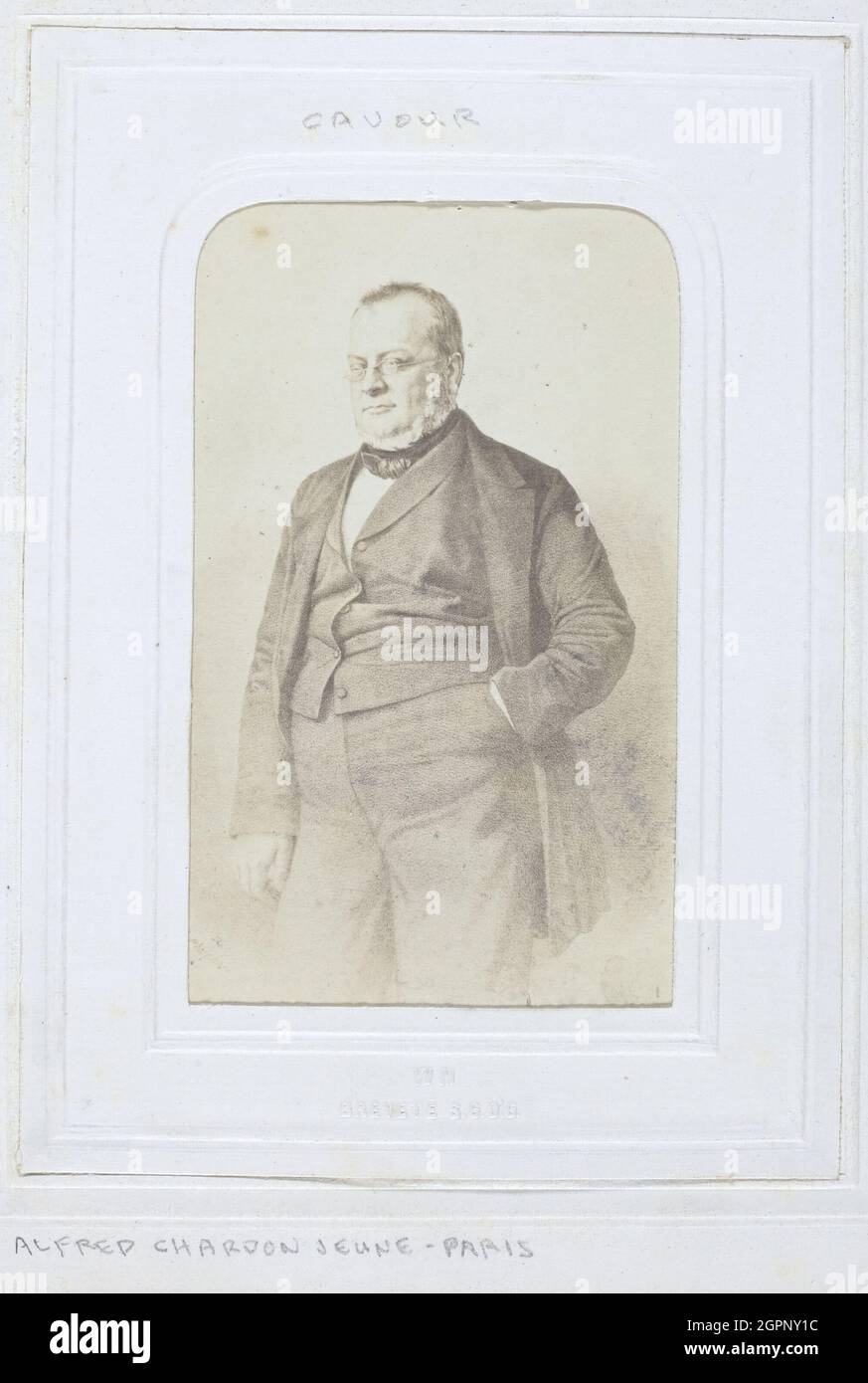 Camillo Benso, Count of Cavour, 1860-69. [Italian prime minister]. Albumen print. Stock Photo
