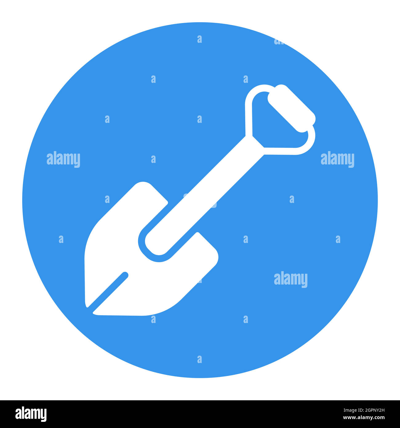 Camping shovel for expedition flat white glyph icon vector Stock Vector