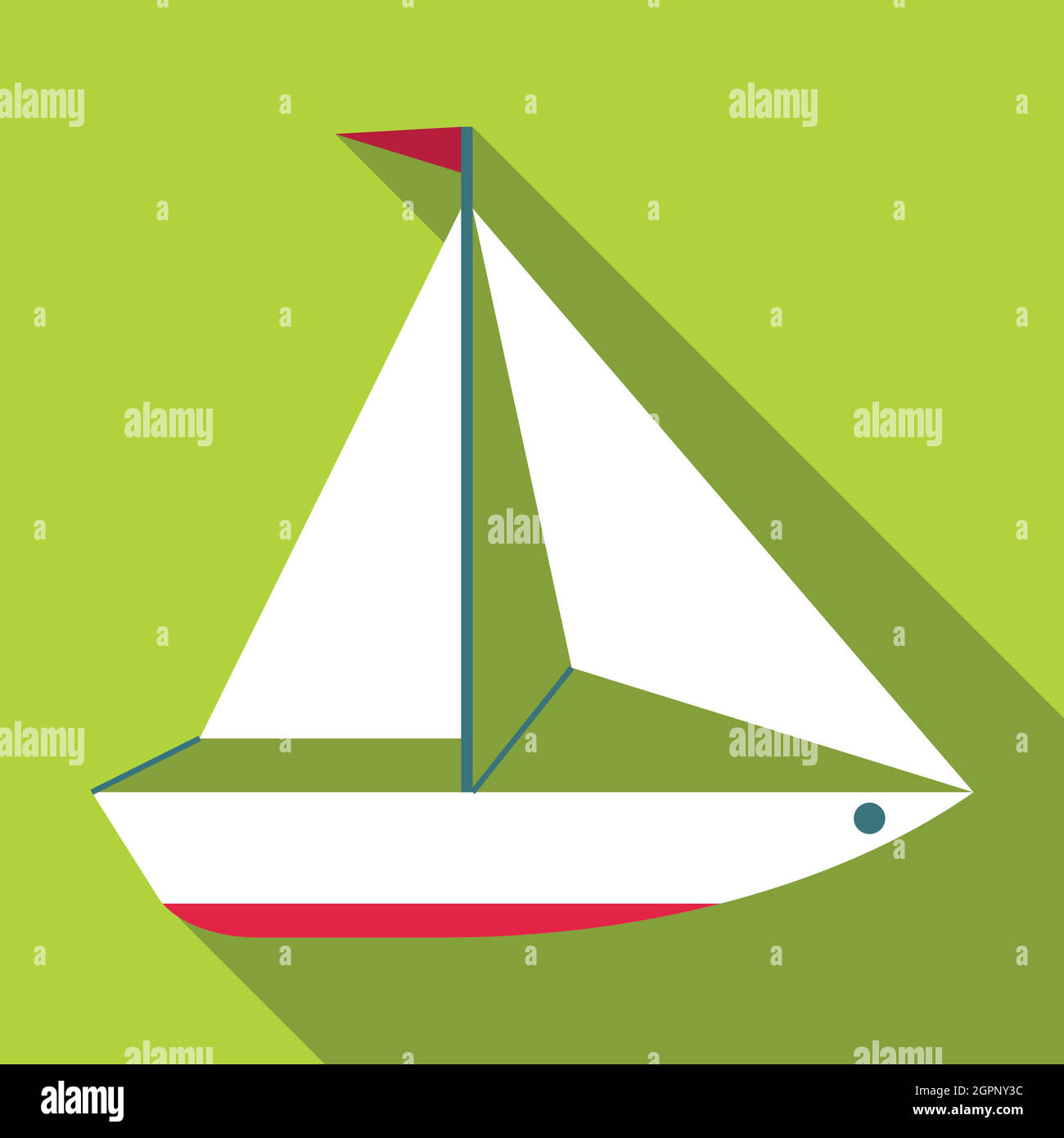 Yacht icon, flat style Stock Vector Image & Art - Alamy