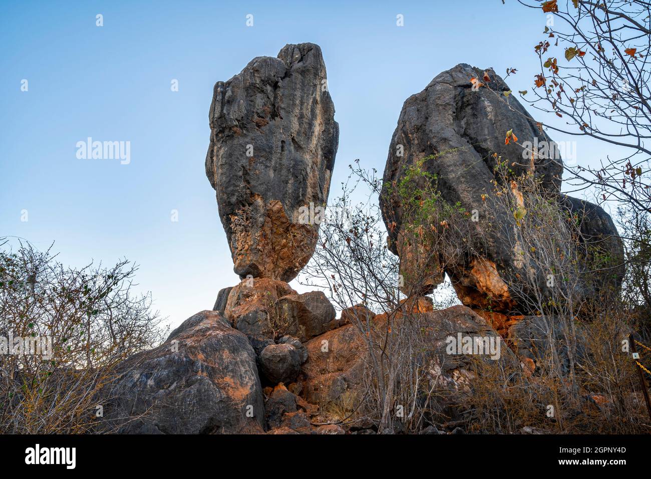 Balancing Rock Chillagoe-Mungana Caves National Park, North Queensland Australia Stock Photo