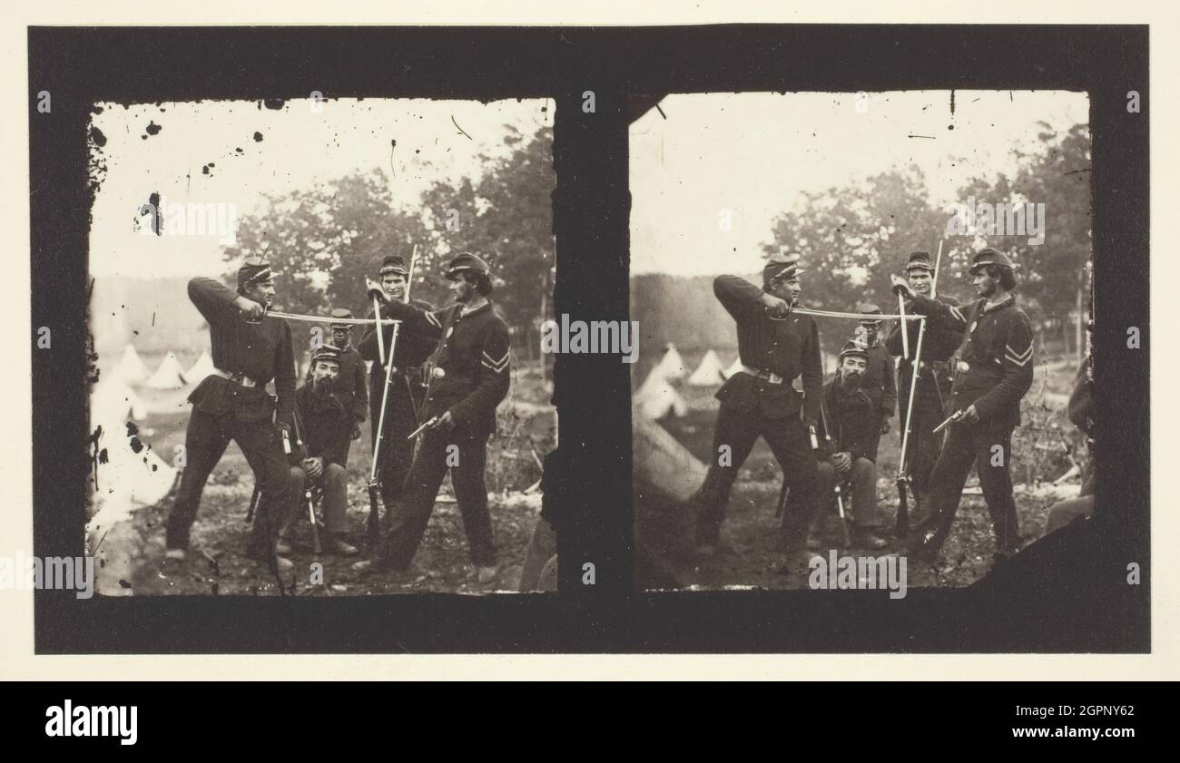 African american female soldier posing by the mirror Stock Photo