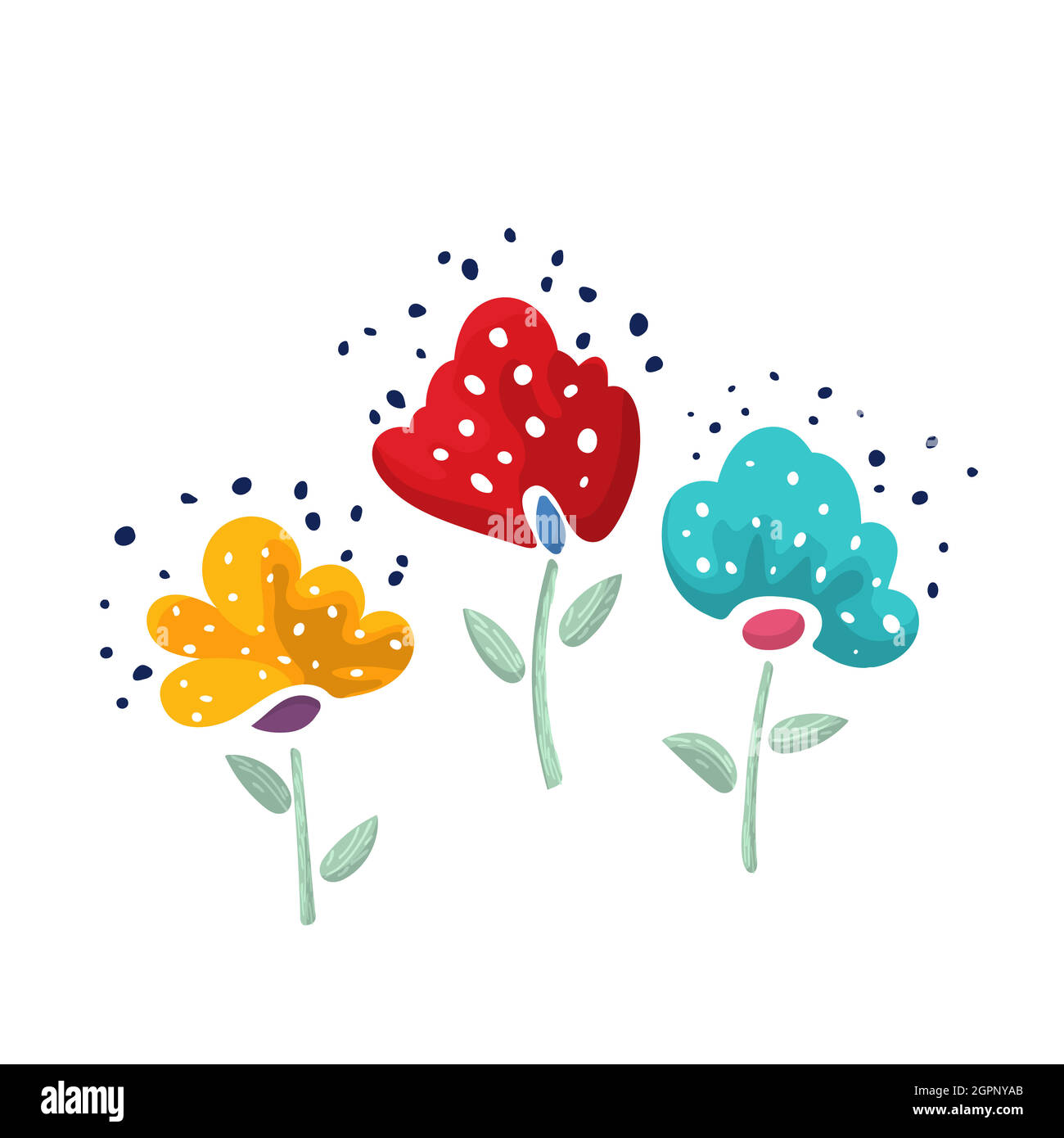 Premium Vector  Set of spring flowers stickers in doodles style collection  of scrapbooking elements
