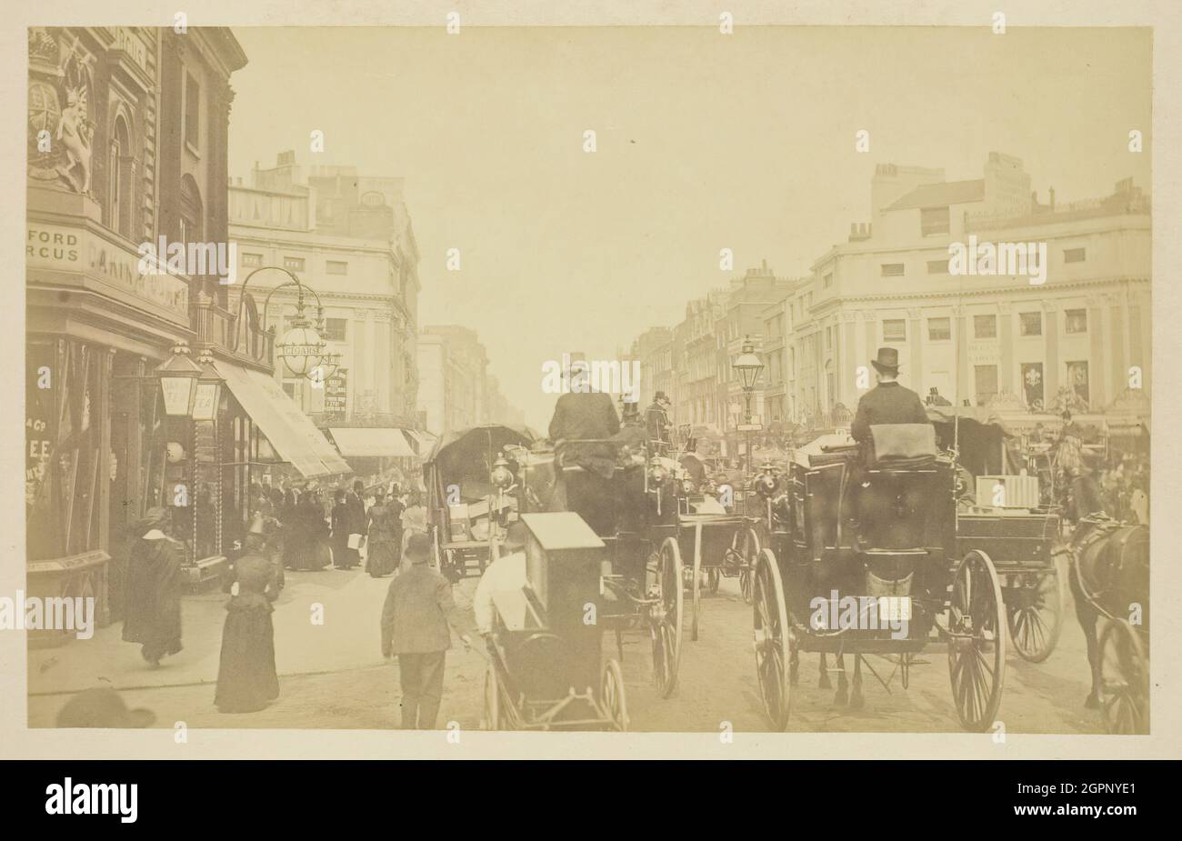 Regent Circus, 1850-1900. [Traffic at Oxford Circus, the junction of Oxford Street and Regent Street]. Albumen print, from the album &quot;Views of London&quot;. Stock Photo