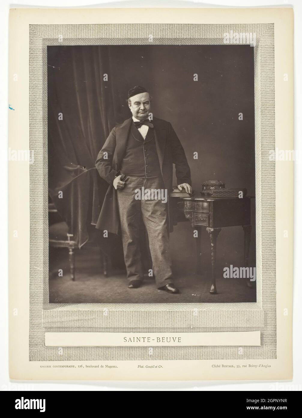Sainte-Beuve, 1875/77. [Portrait of French writer and critic Charles Augustin Sainte-Beuve]. Woodburytype, from the periodical &quot;Galerie Contemporaine Litt&#xe9;raire, Artistique&quot; (1877), volume 2. Stock Photo