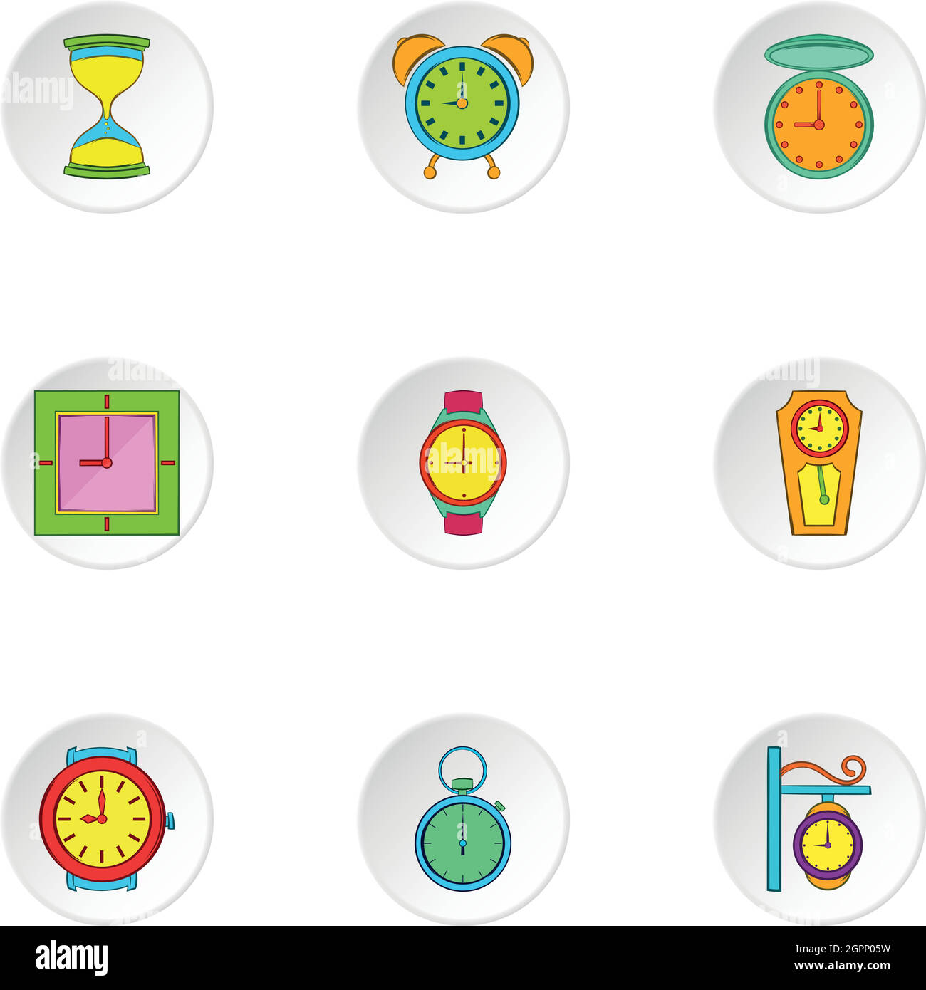 Chronometer icons set, cartoon style Stock Vector Image & Art - Alamy