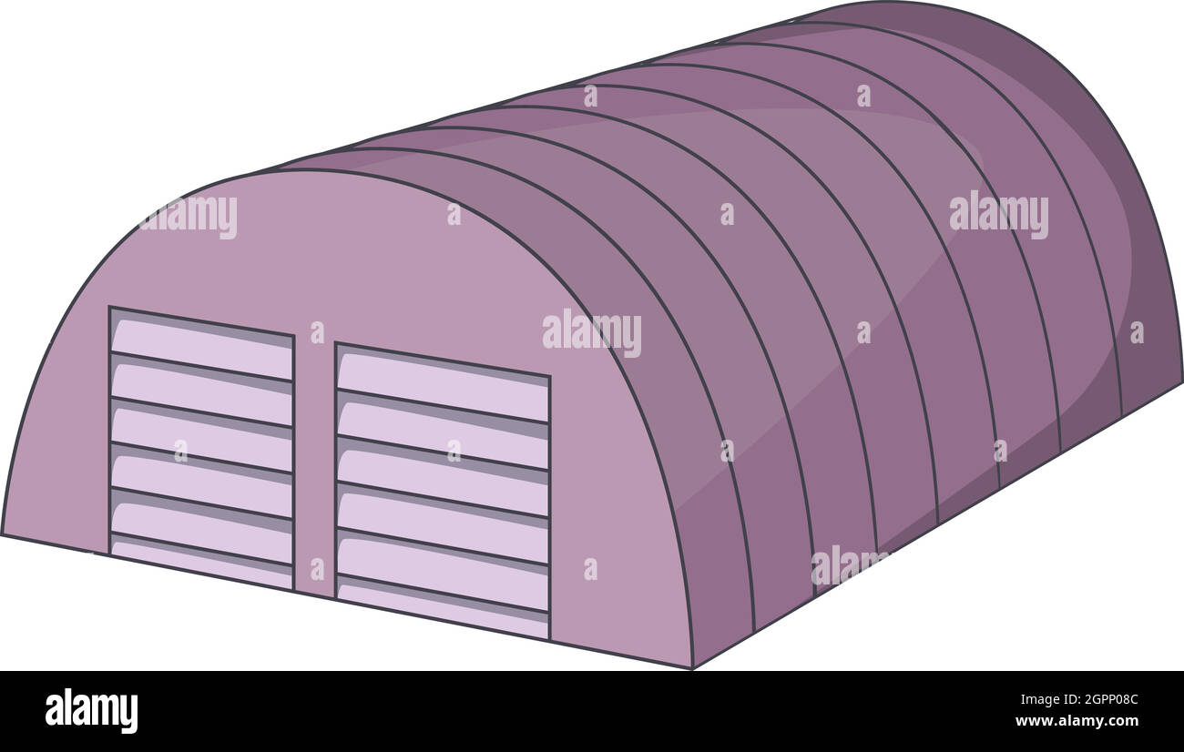 Semicircular hangar icon, cartoon style Stock Vector