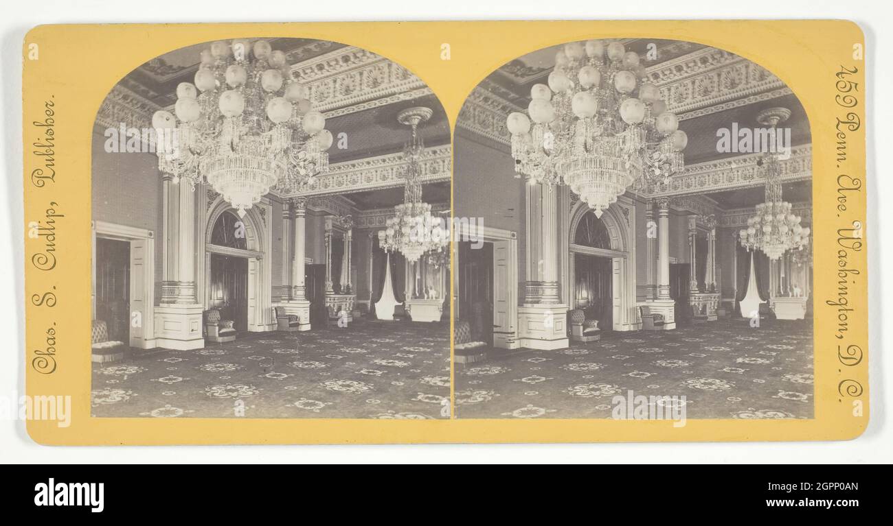 East Room, White House, late 19th century. [Interior of the US