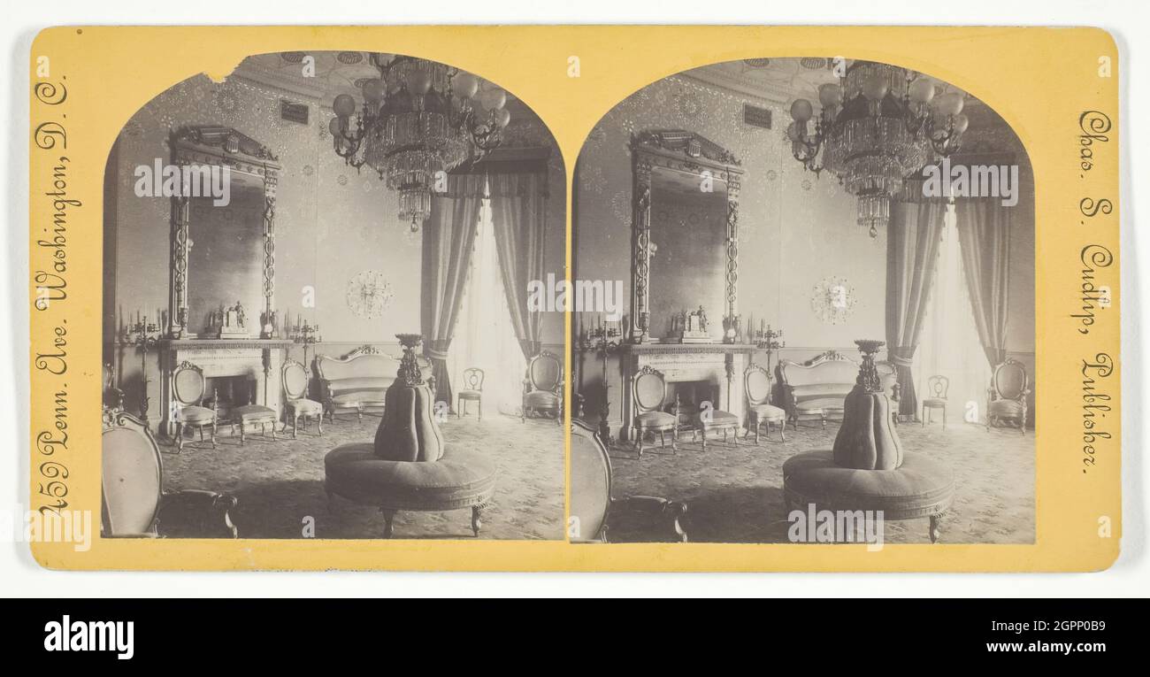 Blue Room, White House, late 19th century. [Interior of the US