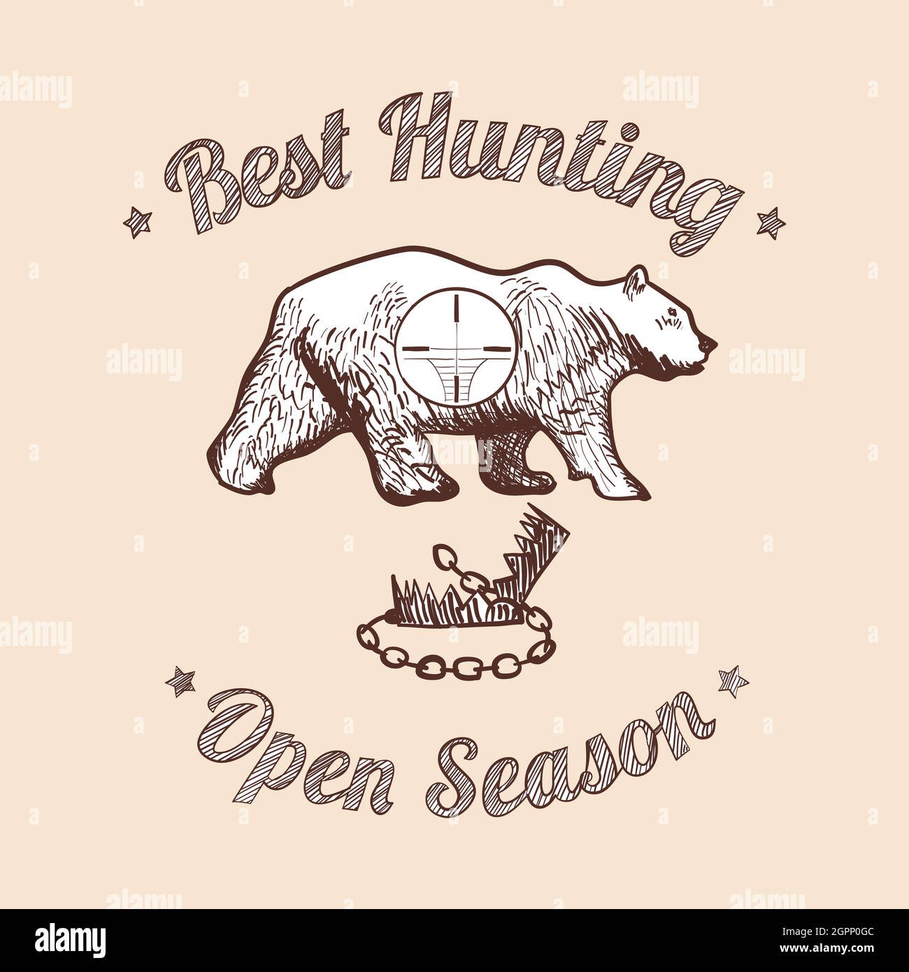 Icon bear hunting trap Stock Vector Images - Alamy