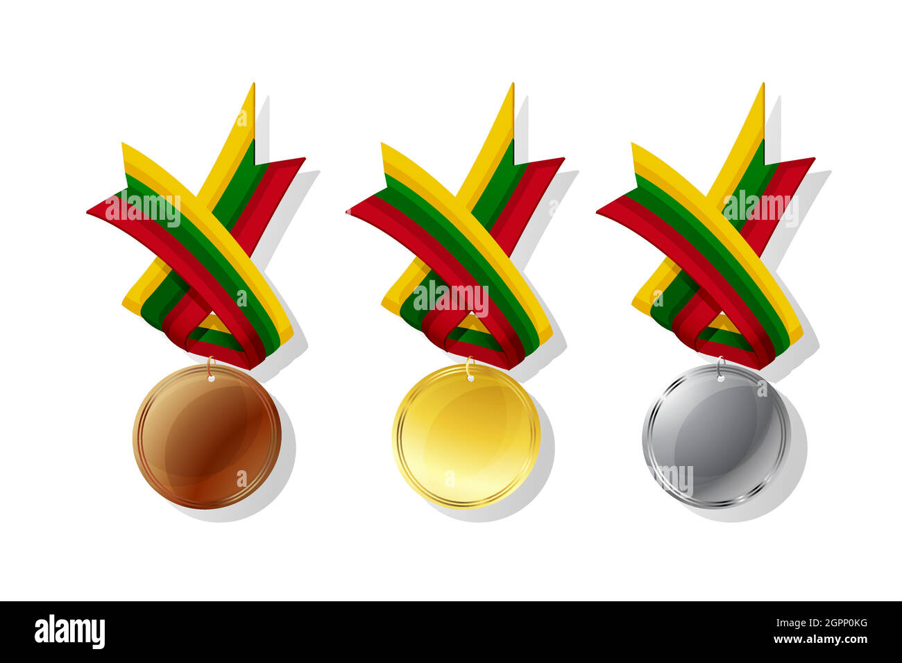 Lithuanian vector medals set Stock Vector