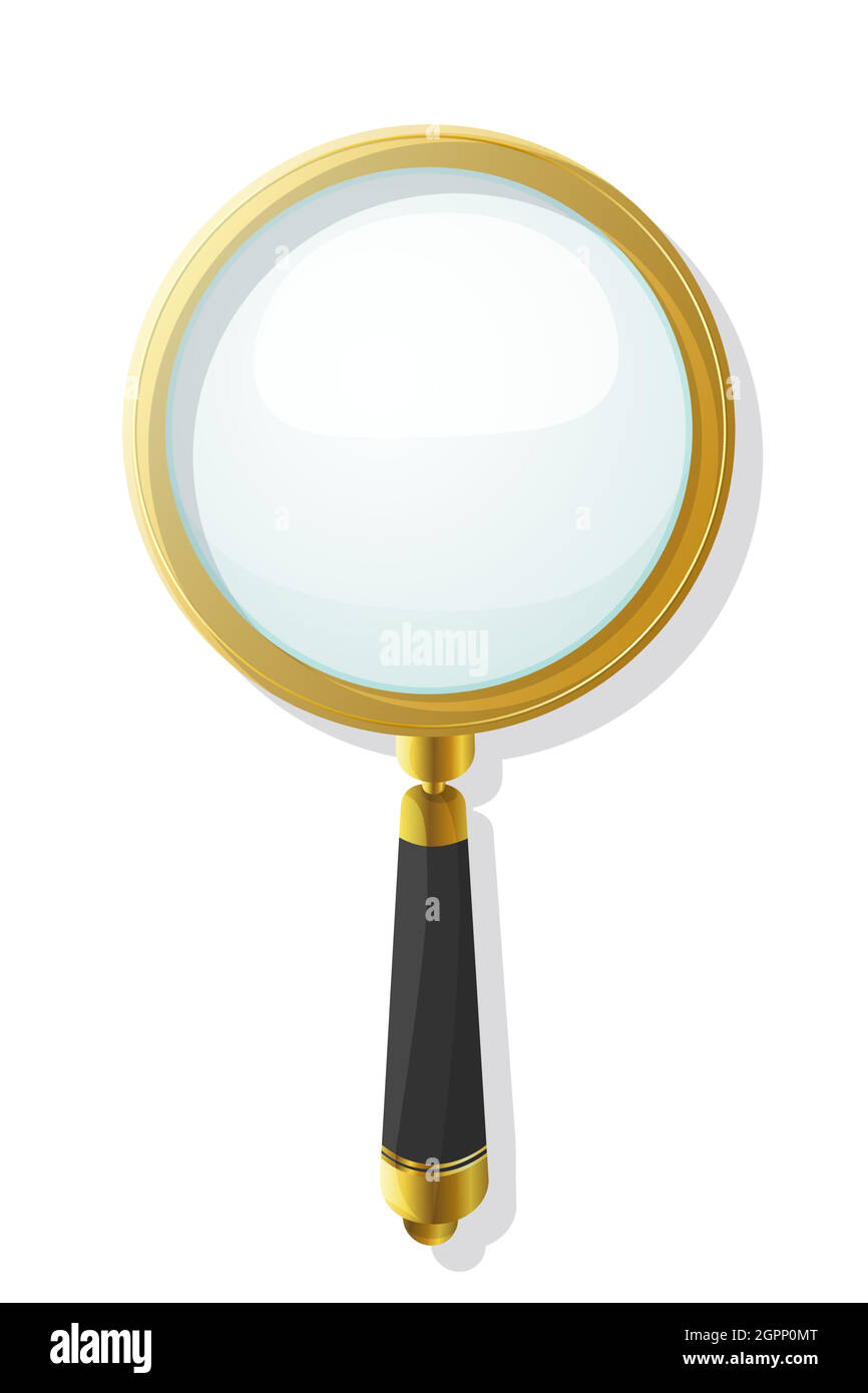 Gold magnifying glass Stock Vector Image & Art - Alamy