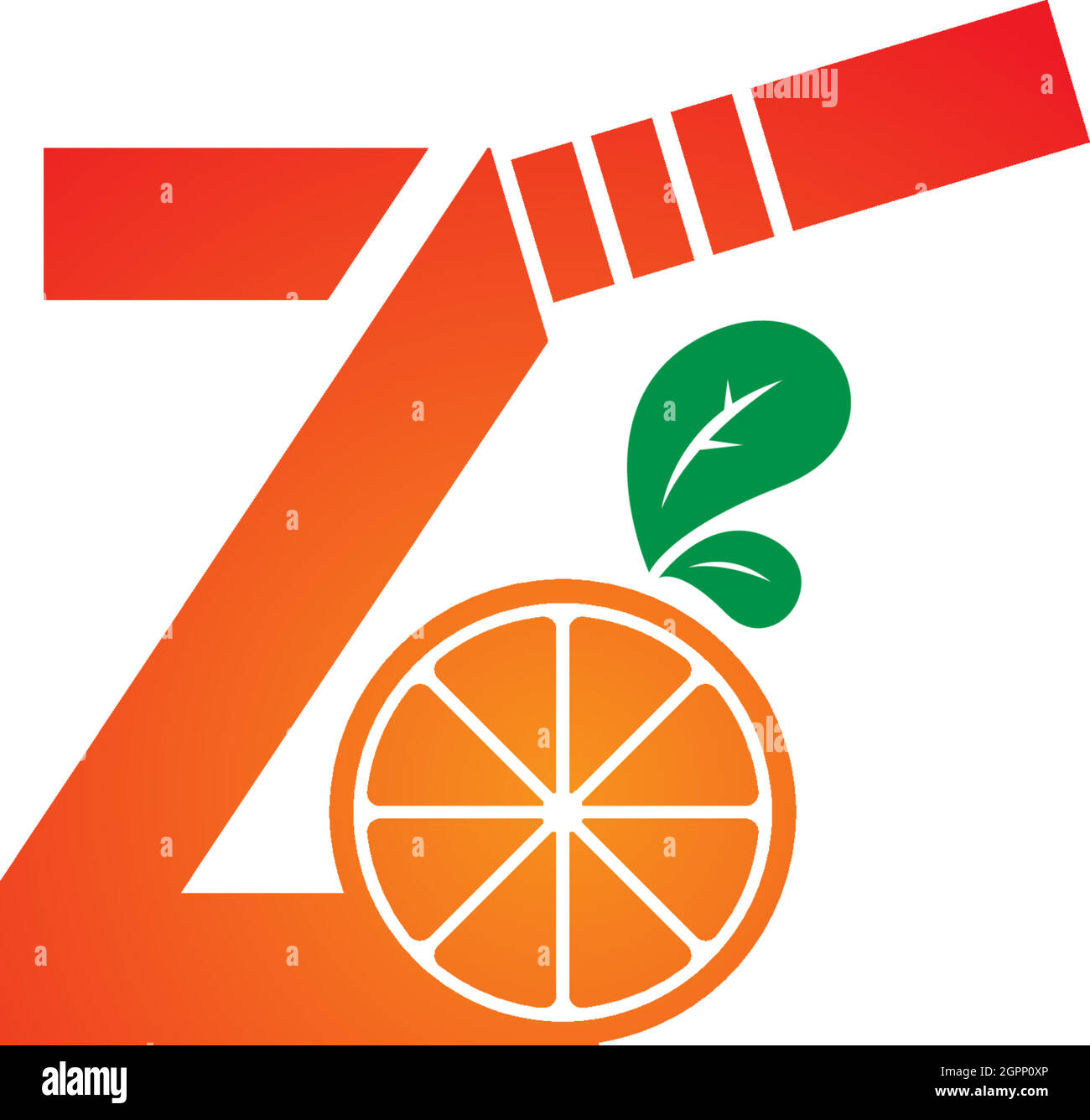 Letter Z with juice orange icon logo design template Stock Vector Image ...