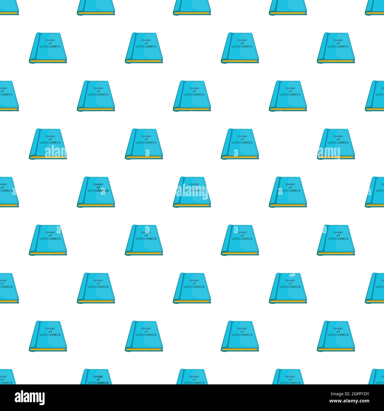 Diary of Columbus pattern, cartoon style Stock Vector