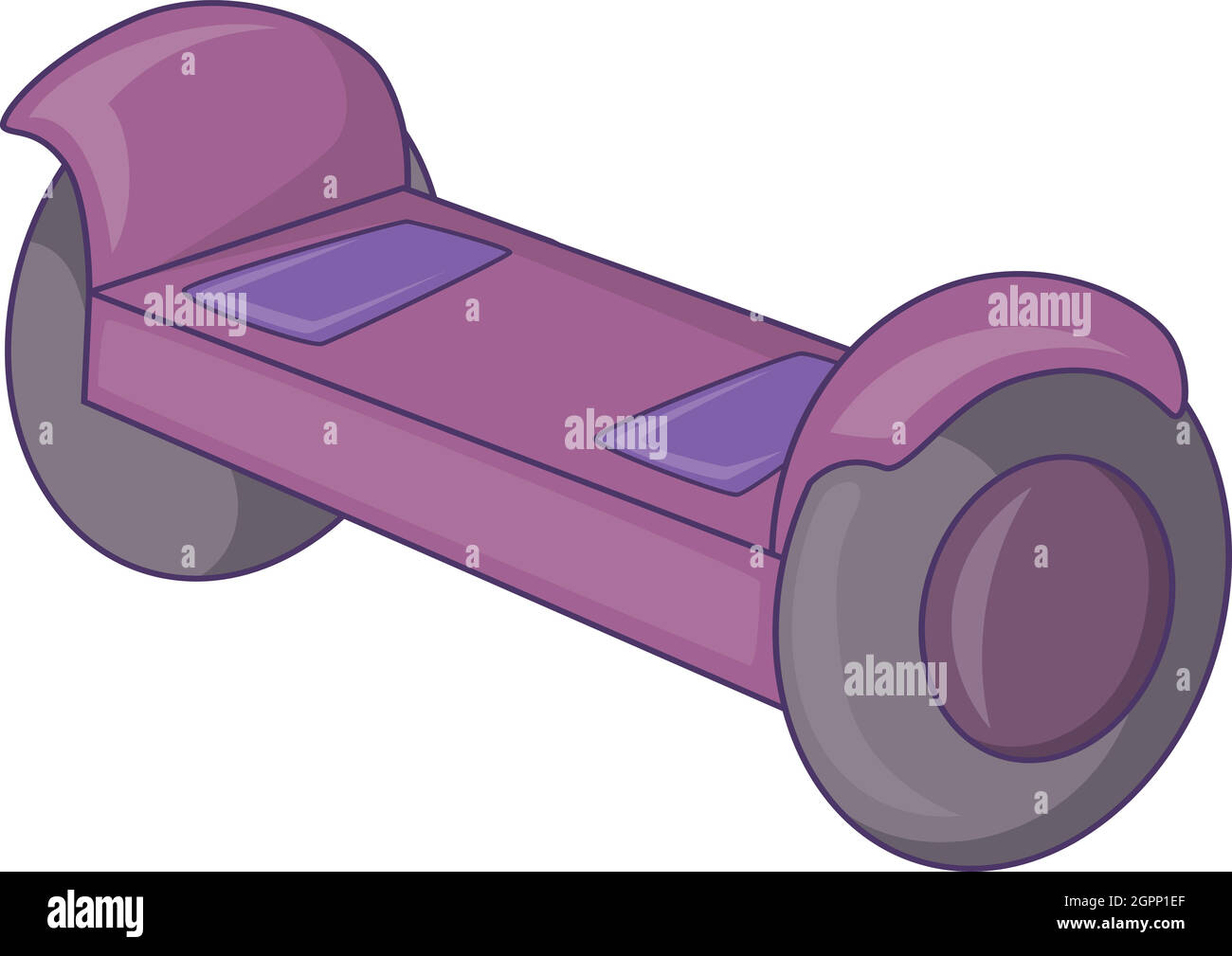 Self-balancing scooter icon, cartoon style Stock Vector