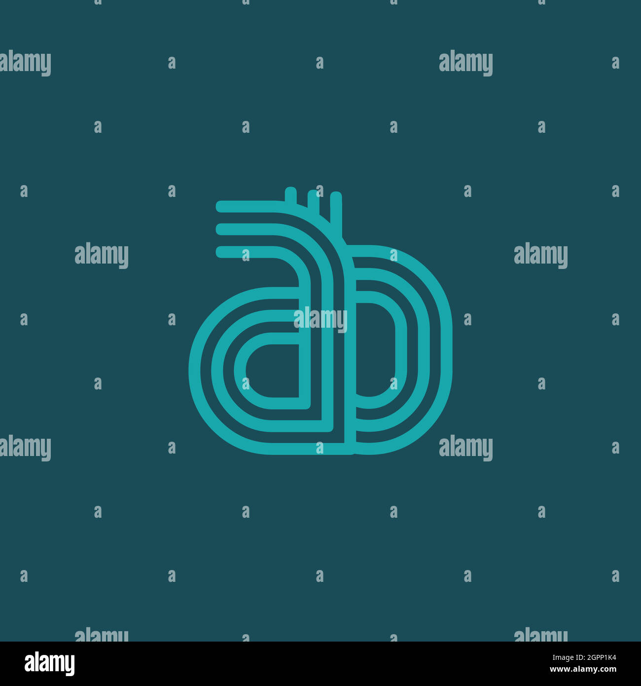 AB or BA minimal creative logo with negative space effect Stock Vector