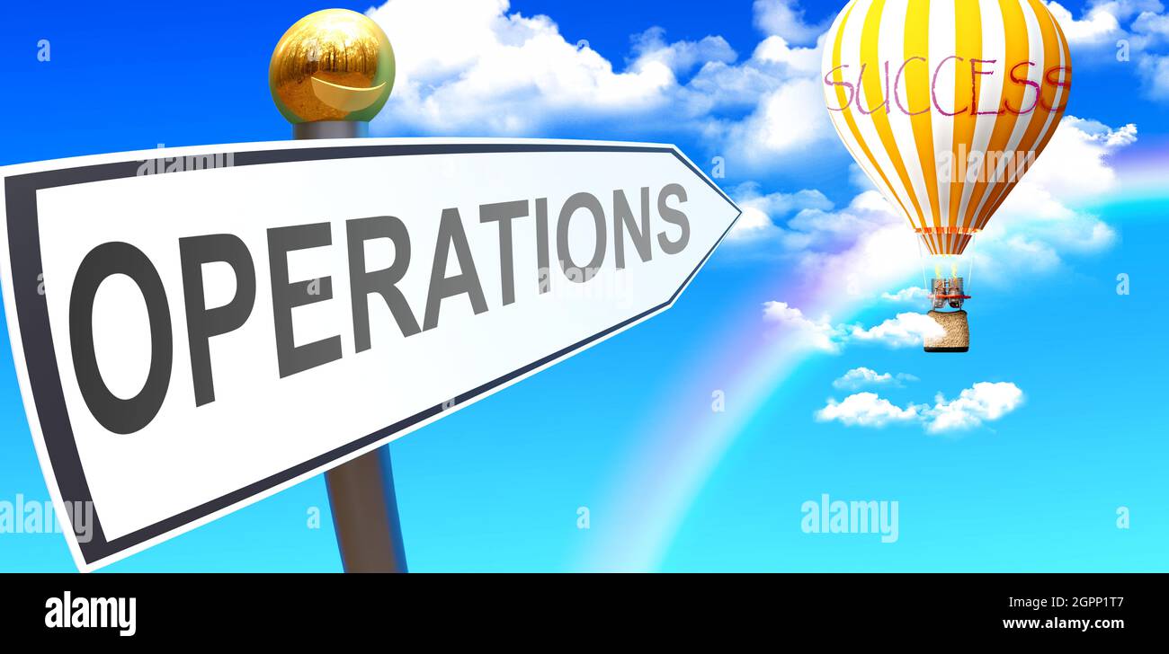 Opeations Sign Operations leads to success - shown as a sign with a phrase Operations ...