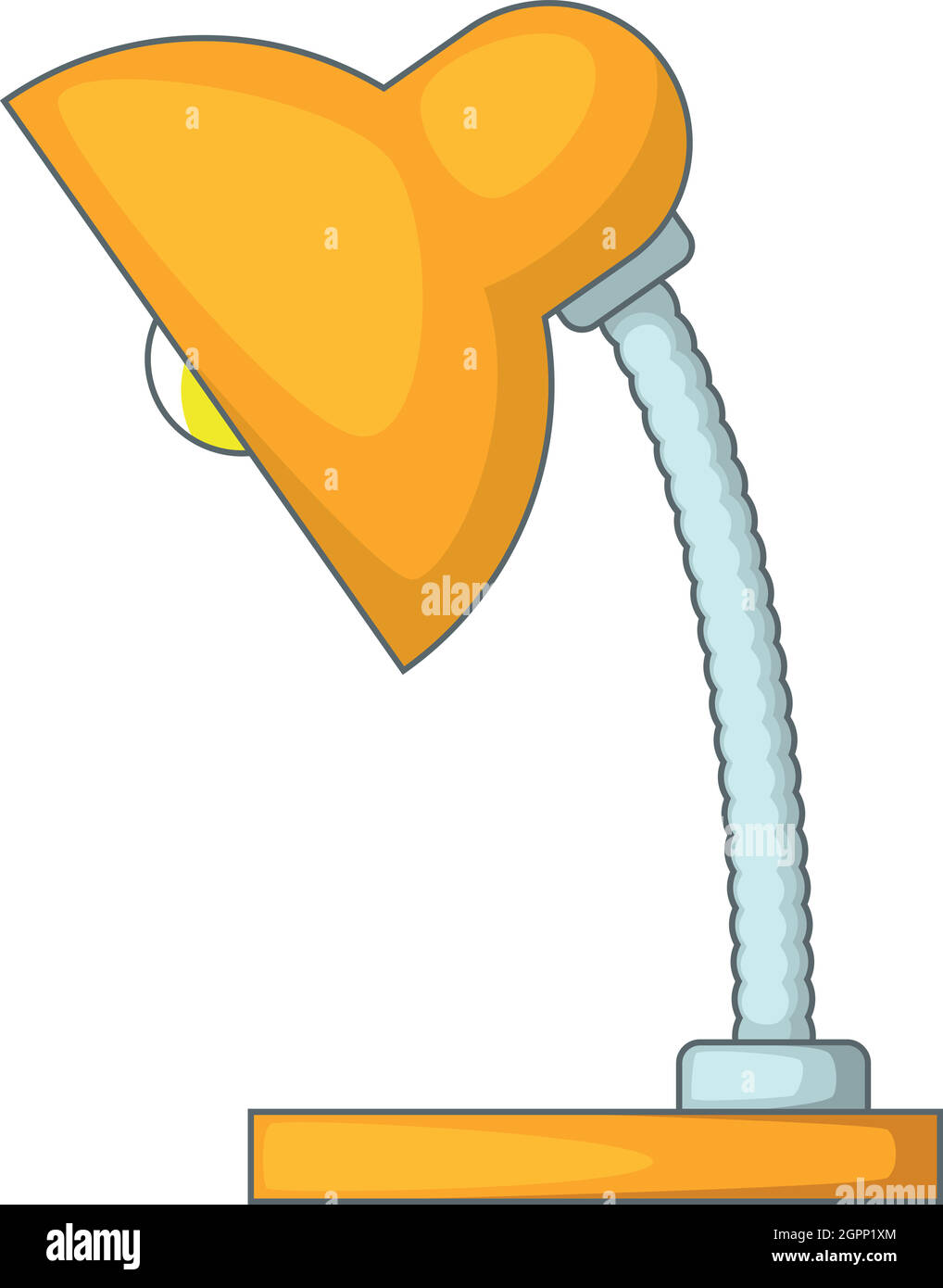 Yellow table lamp icon, cartoon style Stock Vector