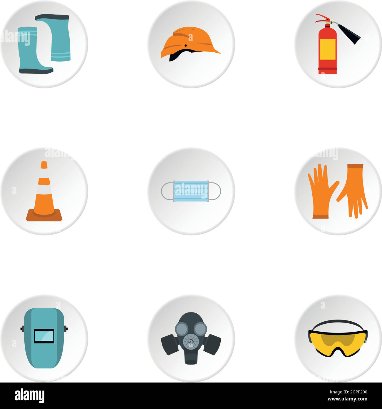 Repair tools icons set, flat style Stock Vector