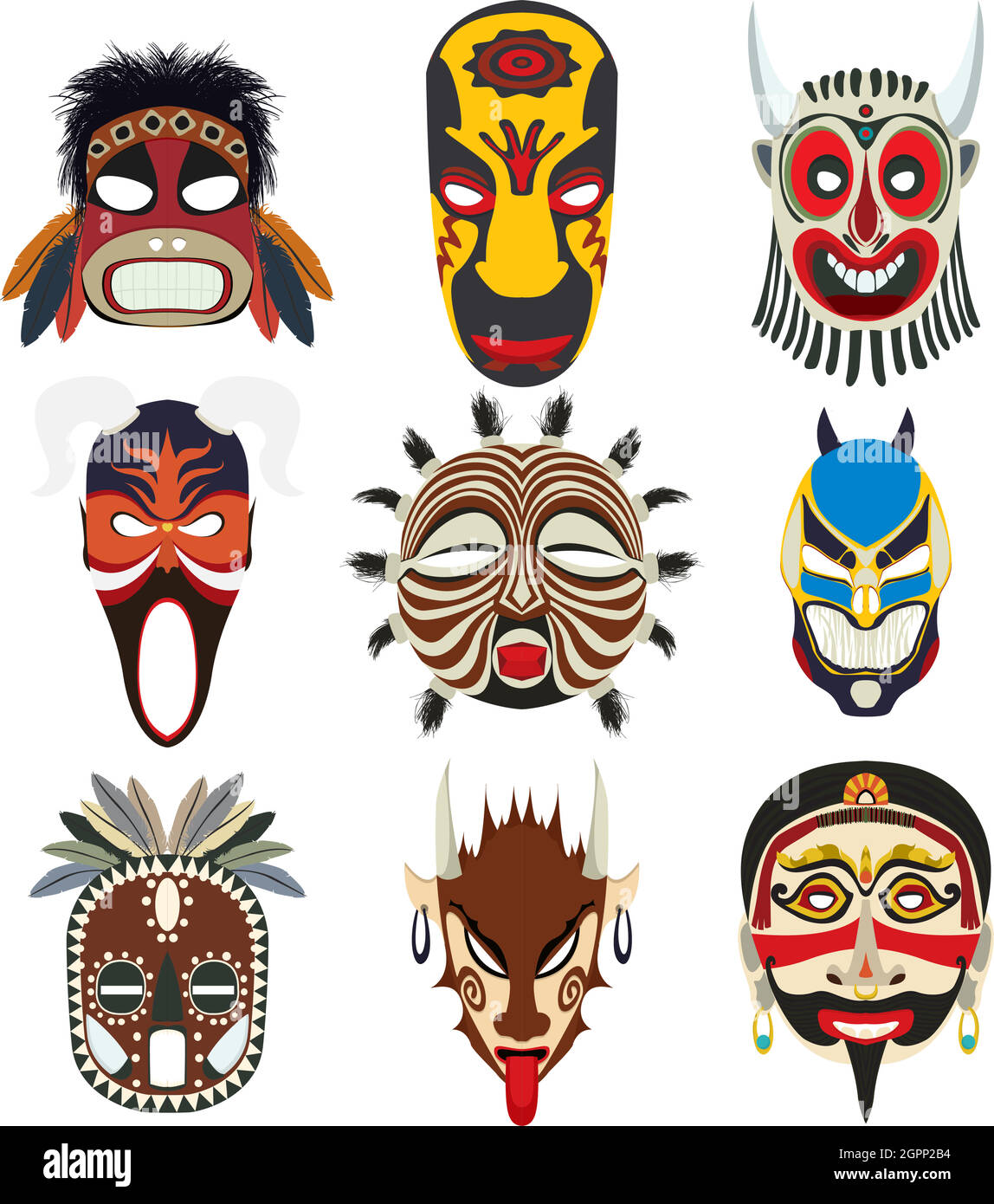 Tribal masks set Stock Vector